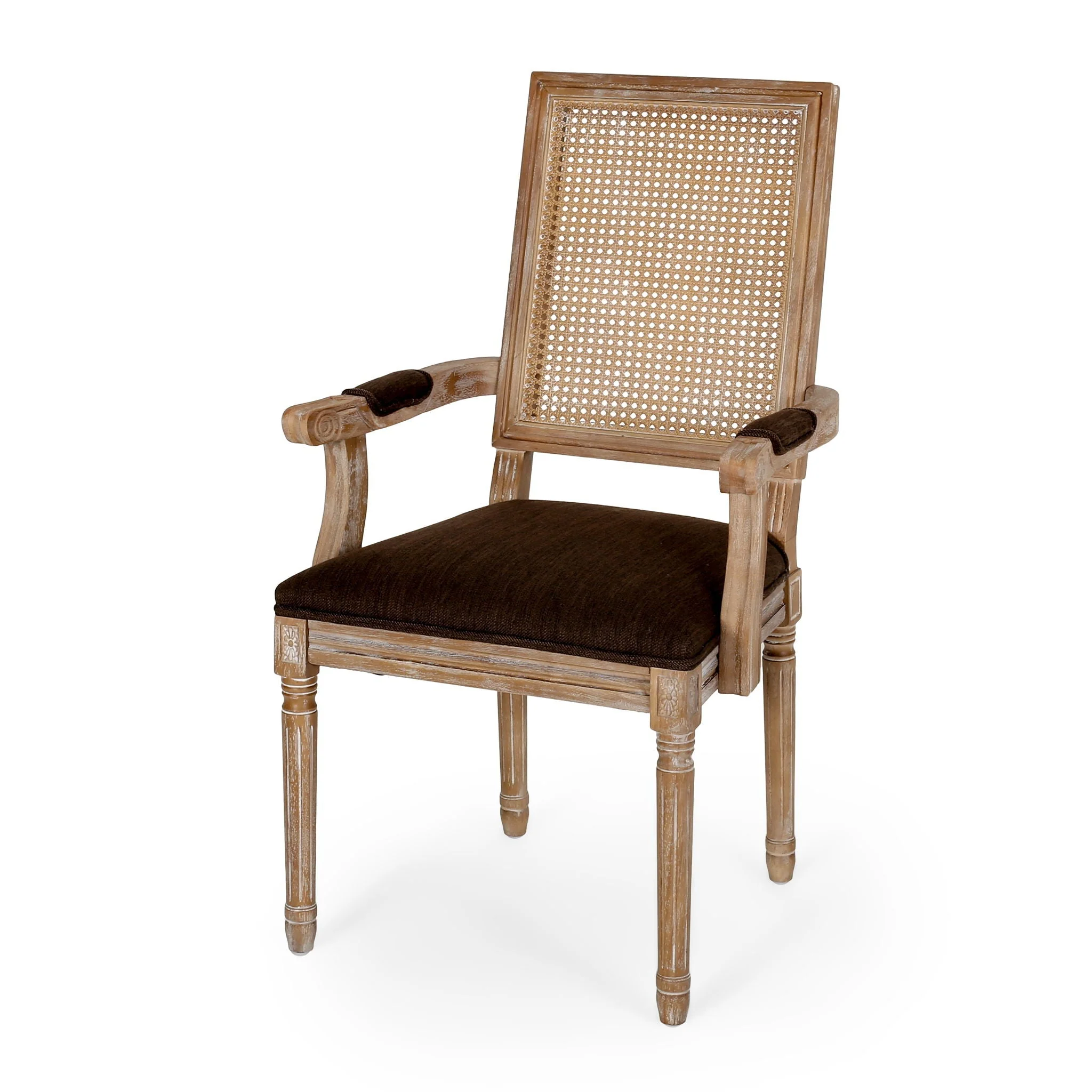Elegant French Country Style Dining Chair With Cane Backrest - Image 4