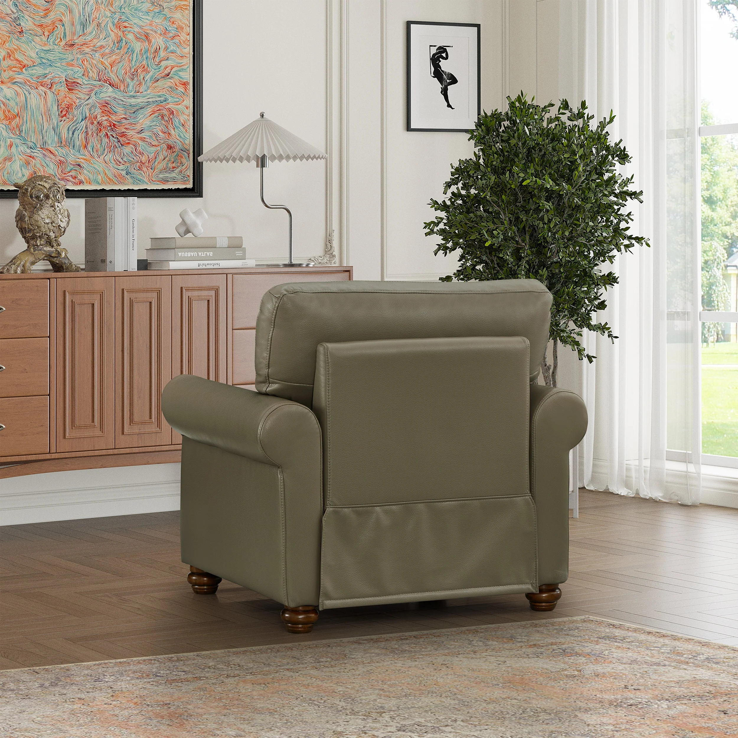 Elegant Leather Accent Chair - Image 5