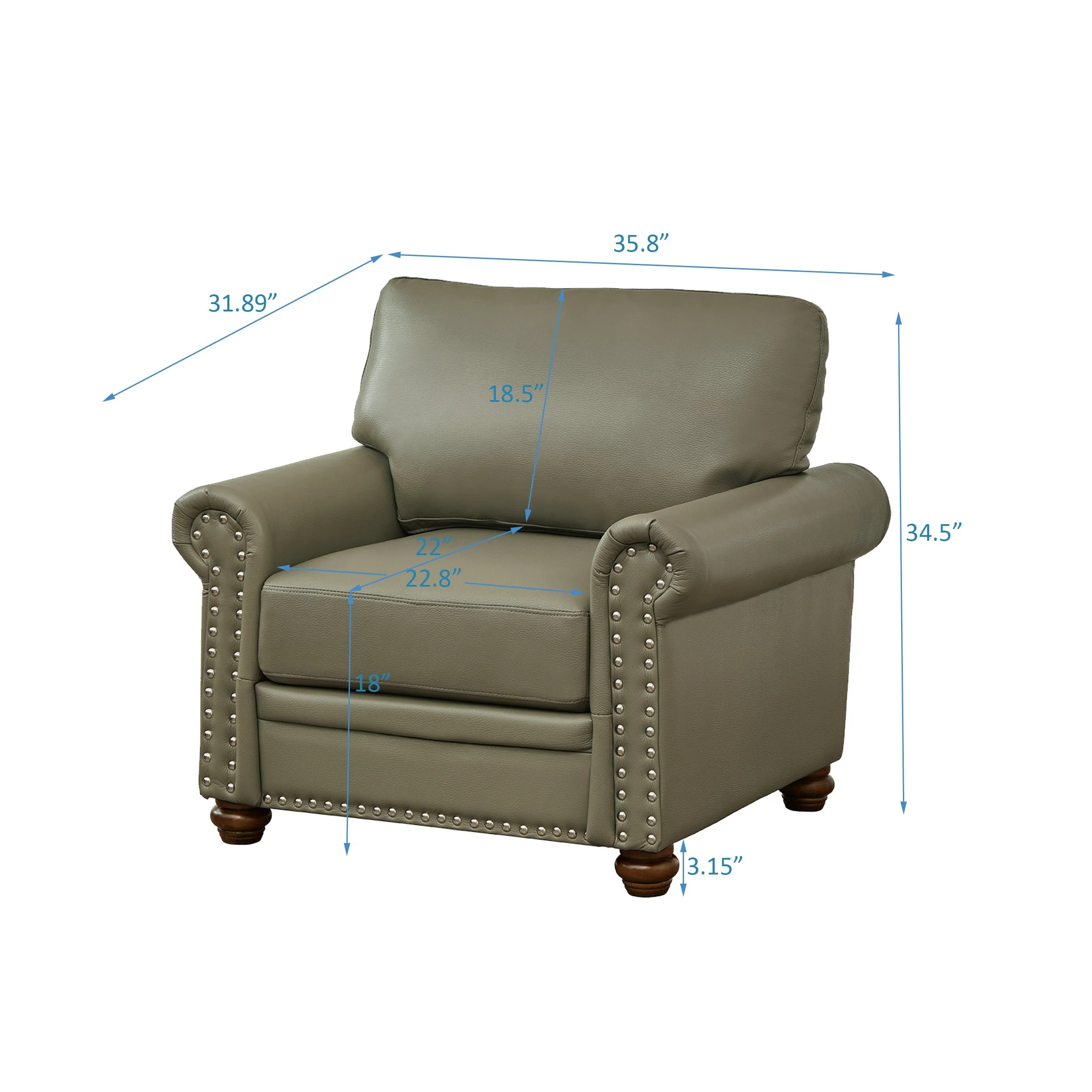 Elegant Leather Accent Chair - Image 8