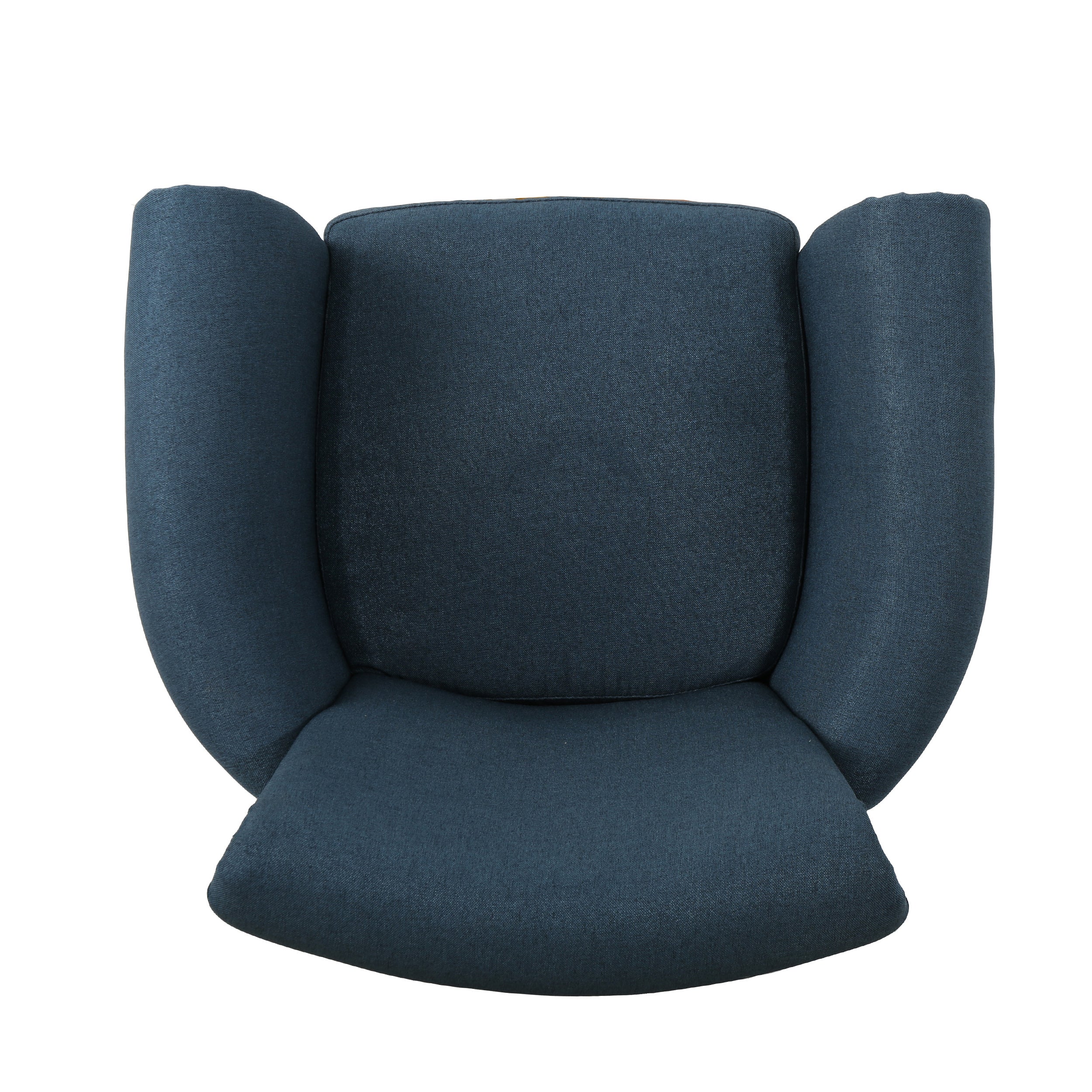 Elegant Navy Blue Fabric Club Chair with Nailhead Trim and Birch Wood Legs - Image 7