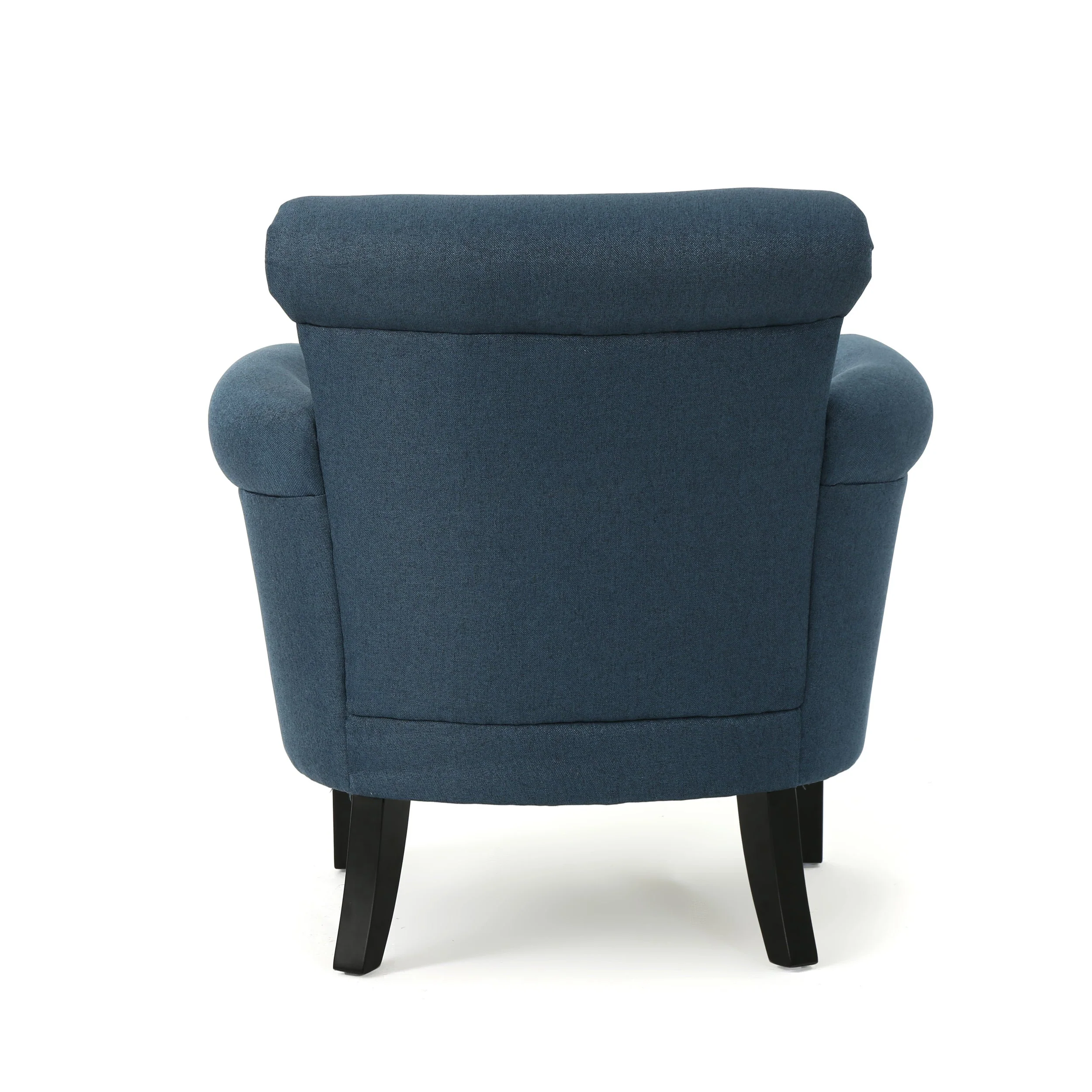Elegant Navy Blue Fabric Club Chair with Nailhead Trim and Birch Wood Legs - Image 8