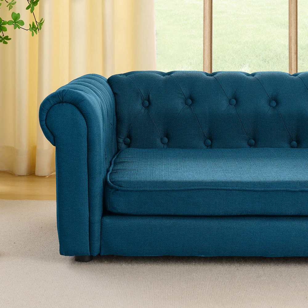 Elegant Rectangular Pet Bed for Big and Oversized Dogs - Dark Blue - Image 3