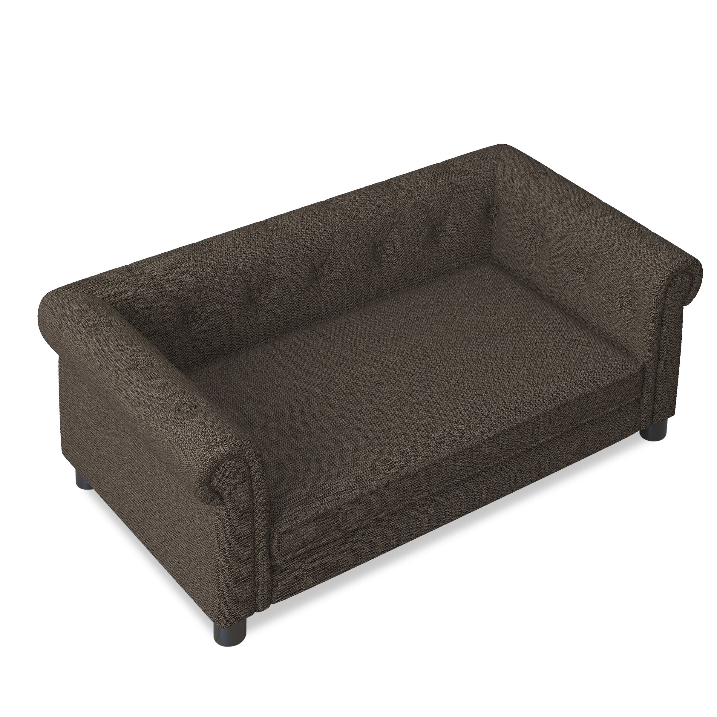 Elegant Rectangular Pet Bed for Small and Medium Dogs - Dark Brown - Image 2