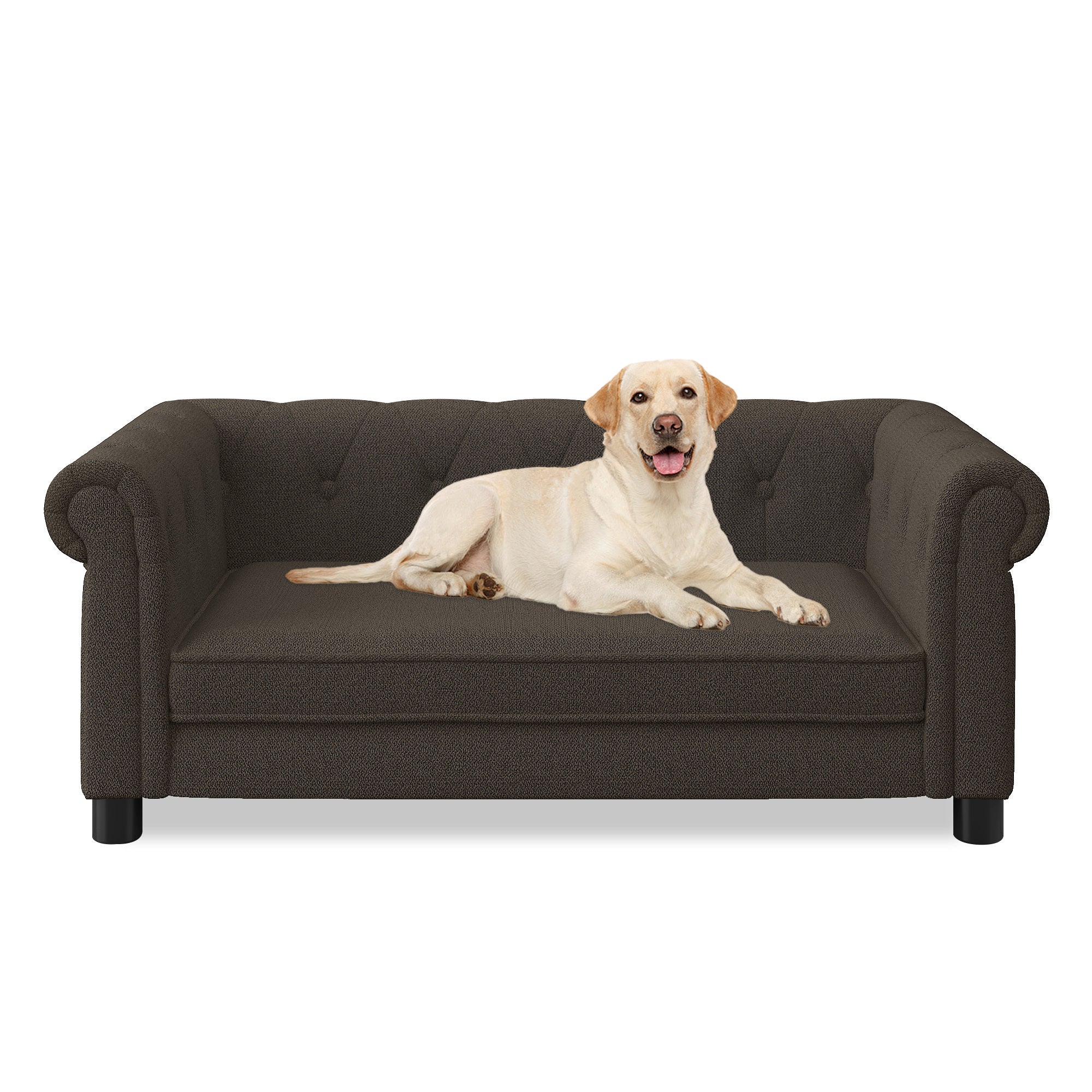 Elegant Rectangular Pet Bed for Small and Medium Dogs - Dark Brown - Image 8