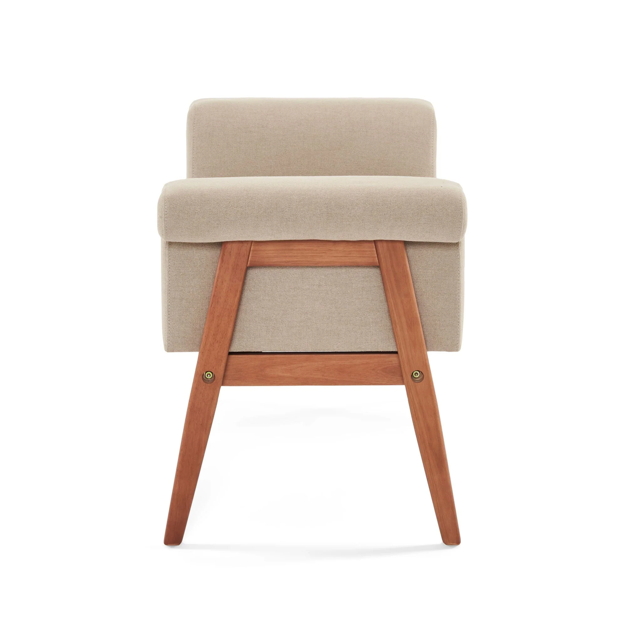 Elegant Tufted Ottoman - Beige / Brown - Image 3
