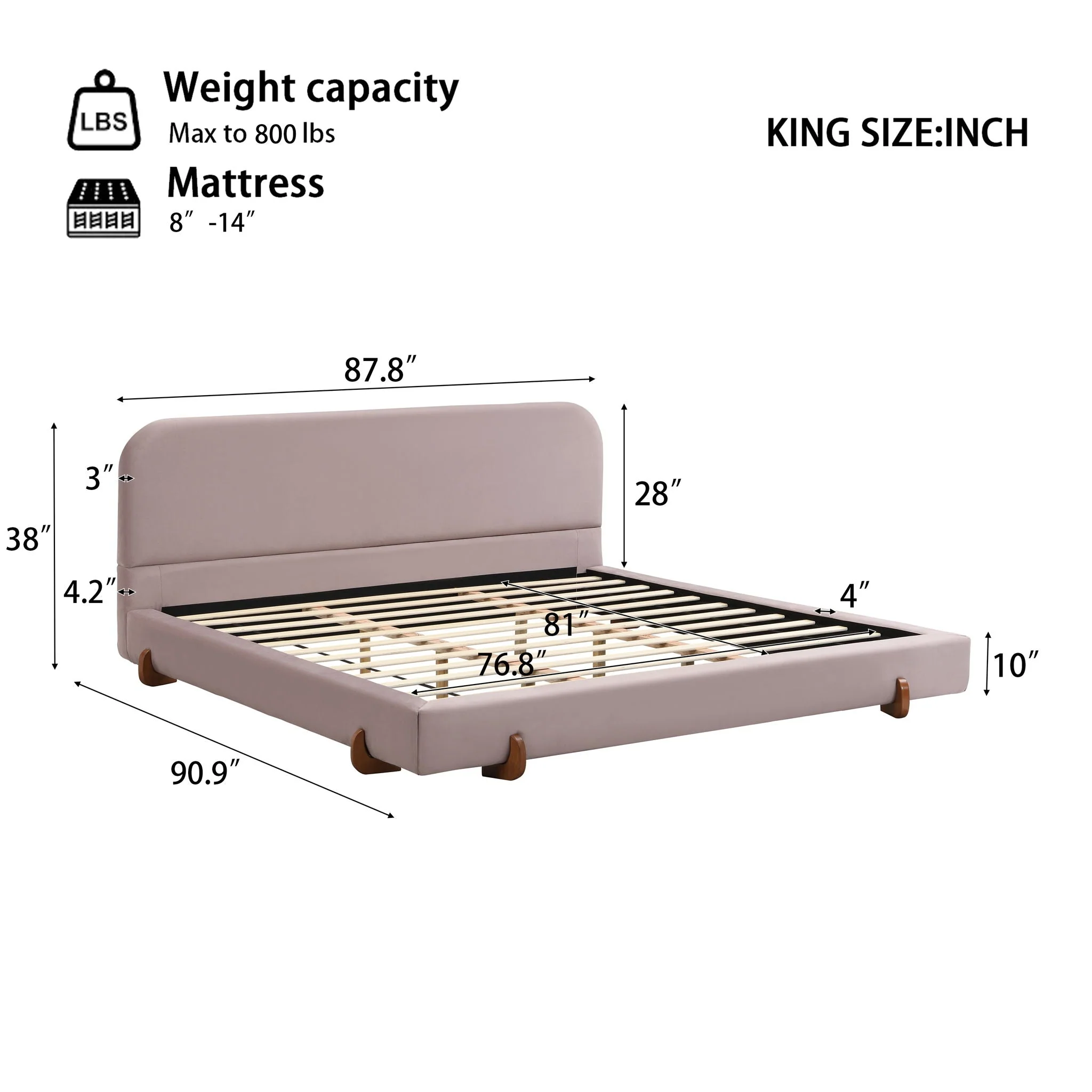 Elegant Upholstered Bed Frame - Image 7