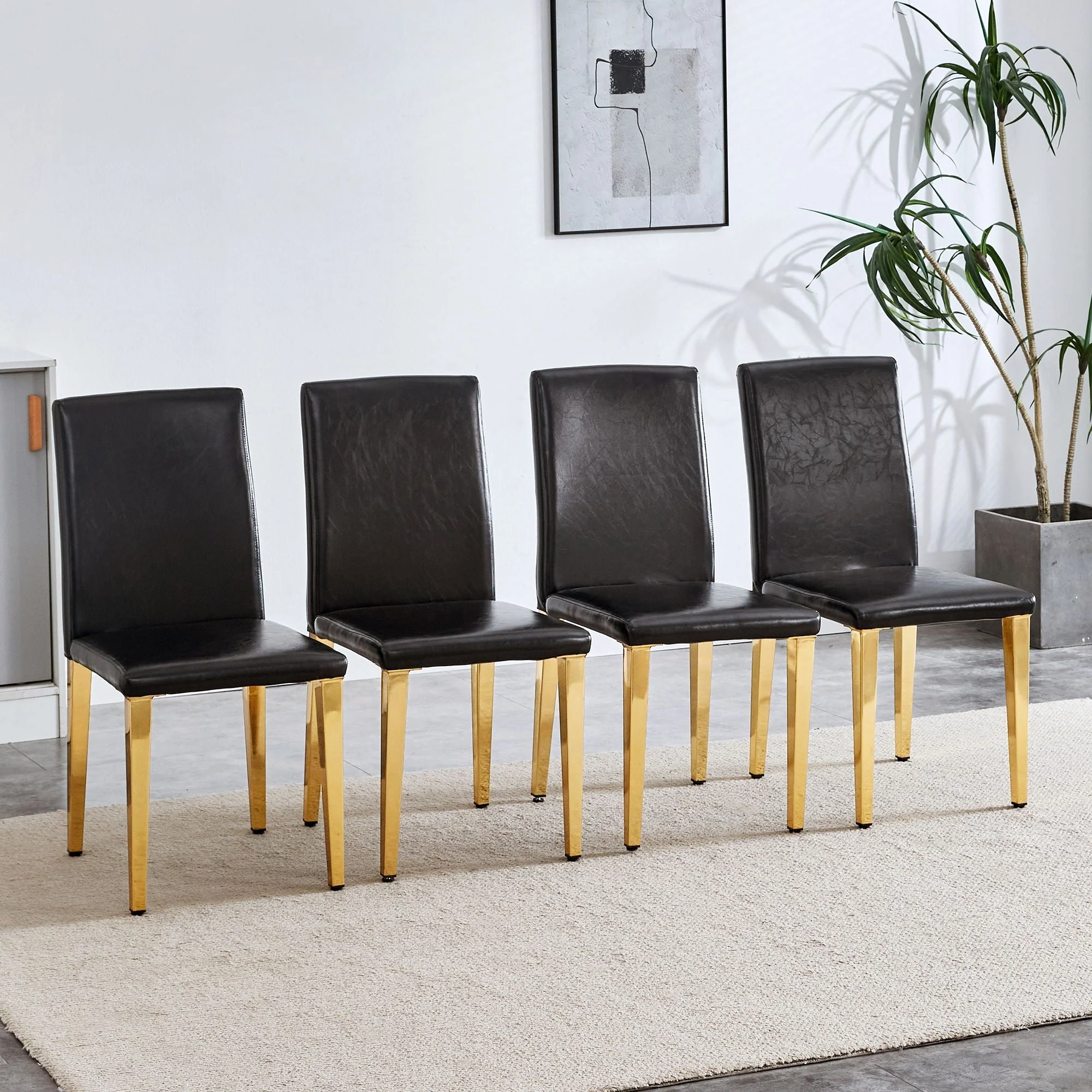 Elegant Upholstered Chairs With Metal Legs - Image 6