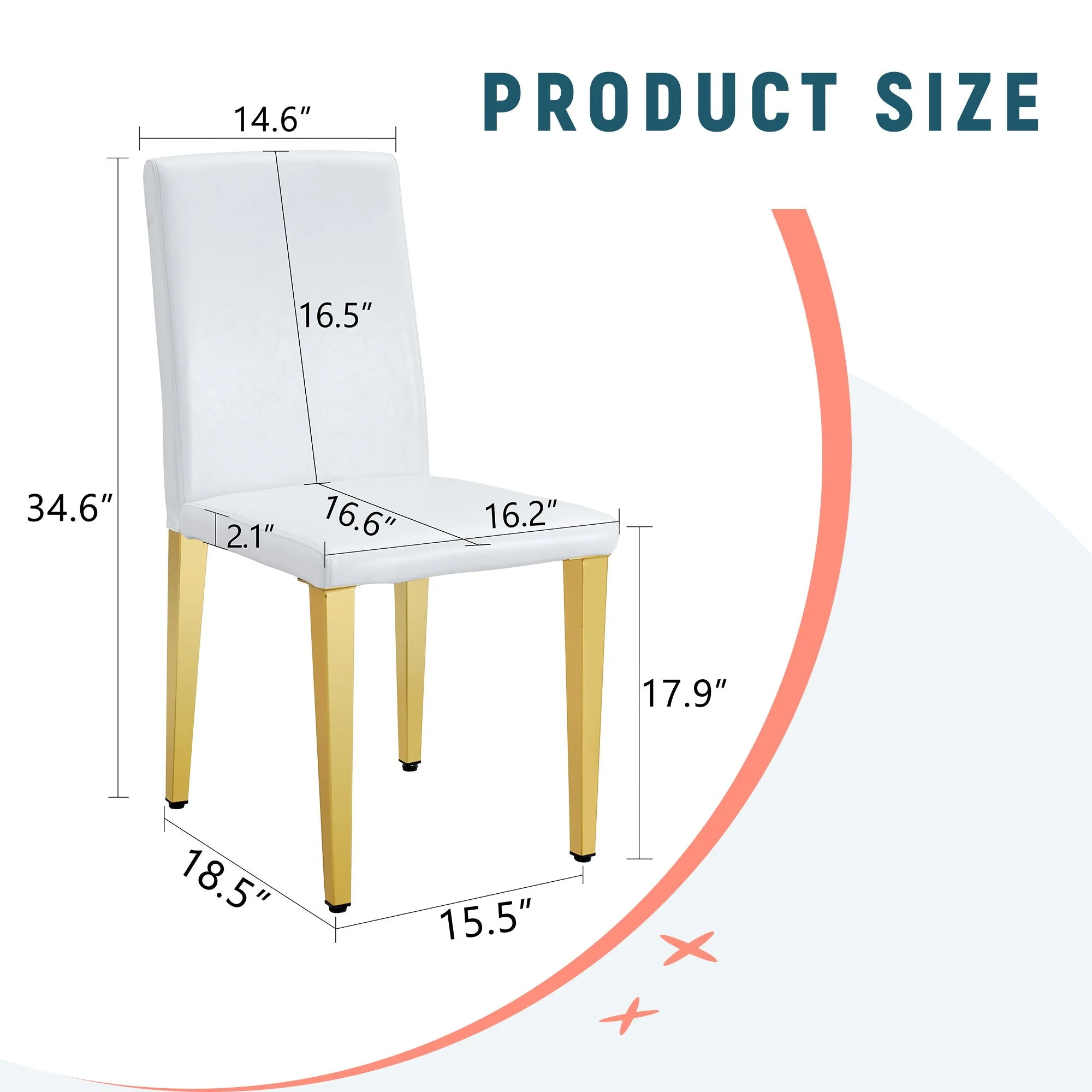 Elegant Upholstered Chairs With Metal Legs - Image 7
