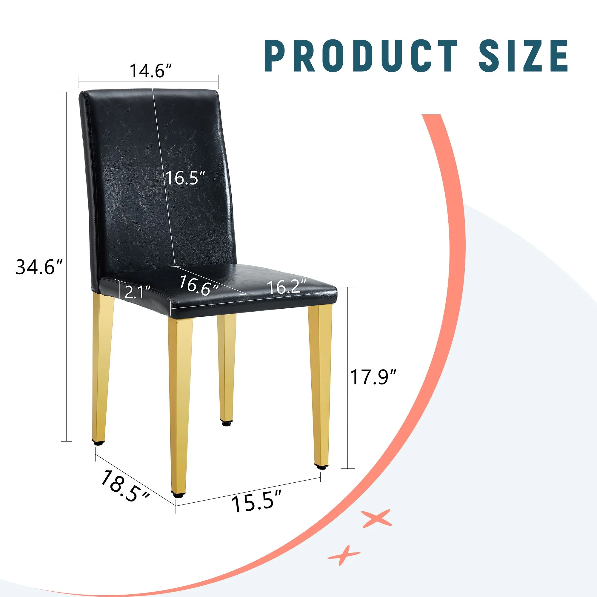 Elegant Upholstered Chairs With Metal Legs - Image 8