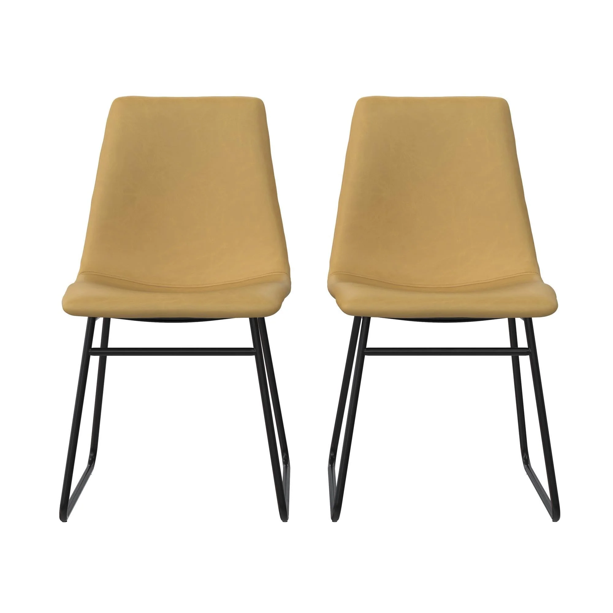 Elegant Upholstered Molded Chair (Set of 2) - Light Brown - Image 2