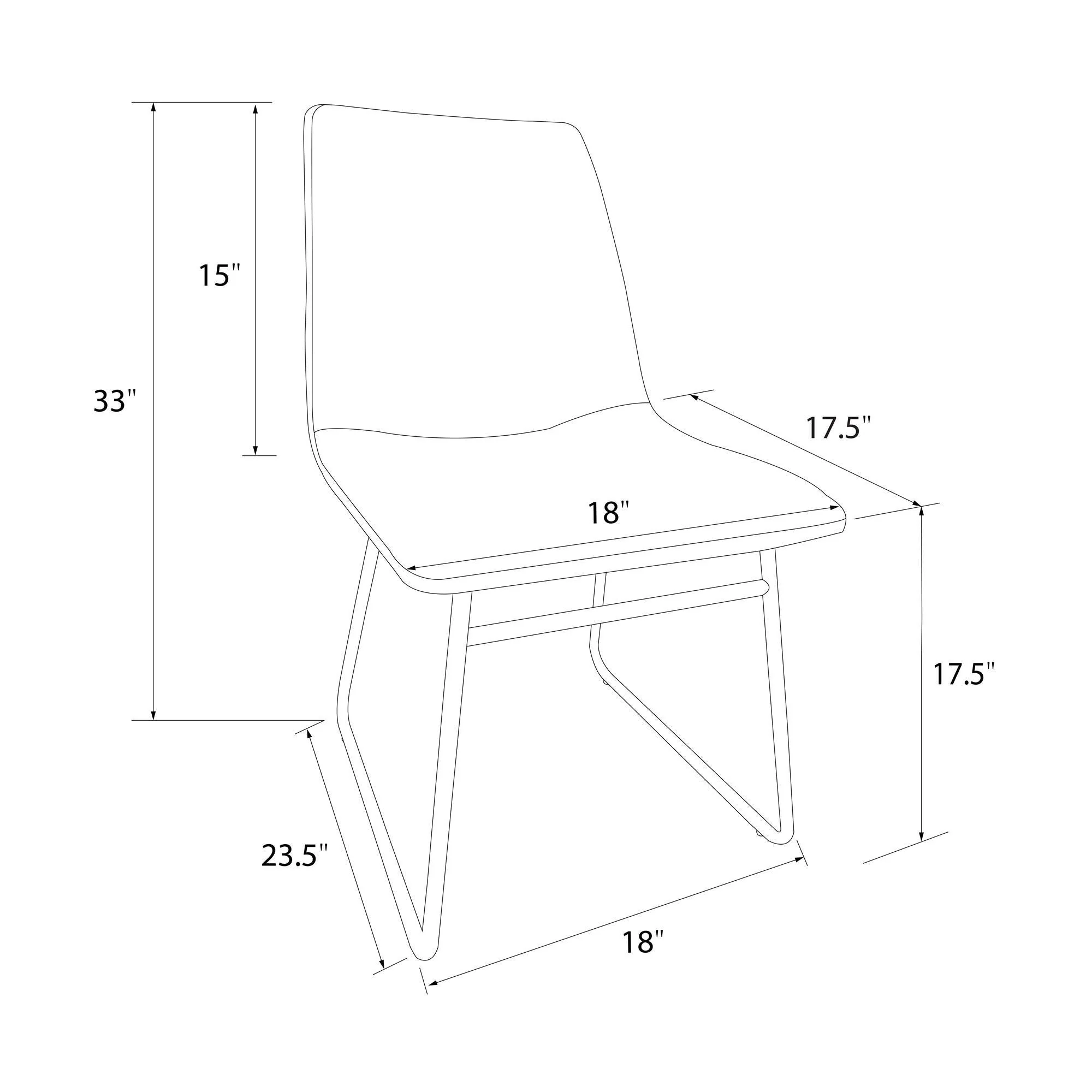Elegant Upholstered Molded Chair (Set of 2) - Light Brown - Image 4