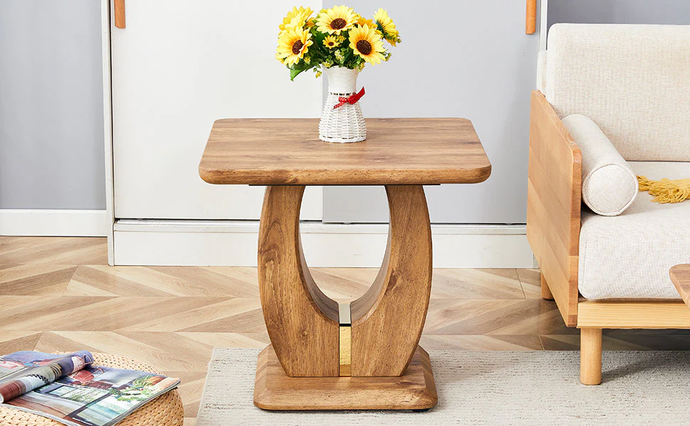 Elegant Wood-Grain Coffee Table - Image 12