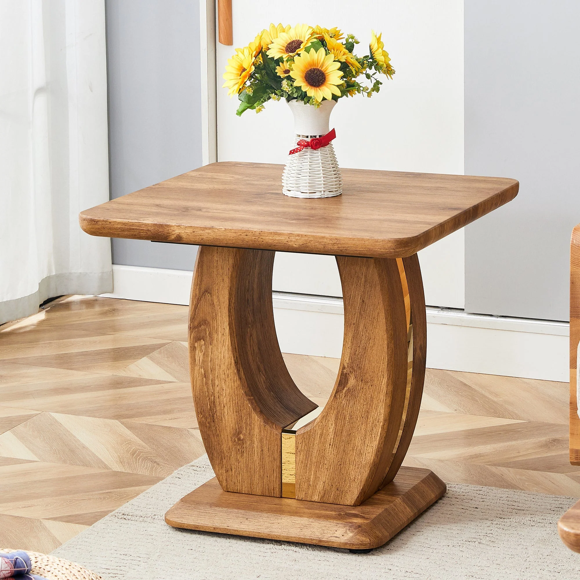 Elegant Wood-Grain Coffee Table - Image 2