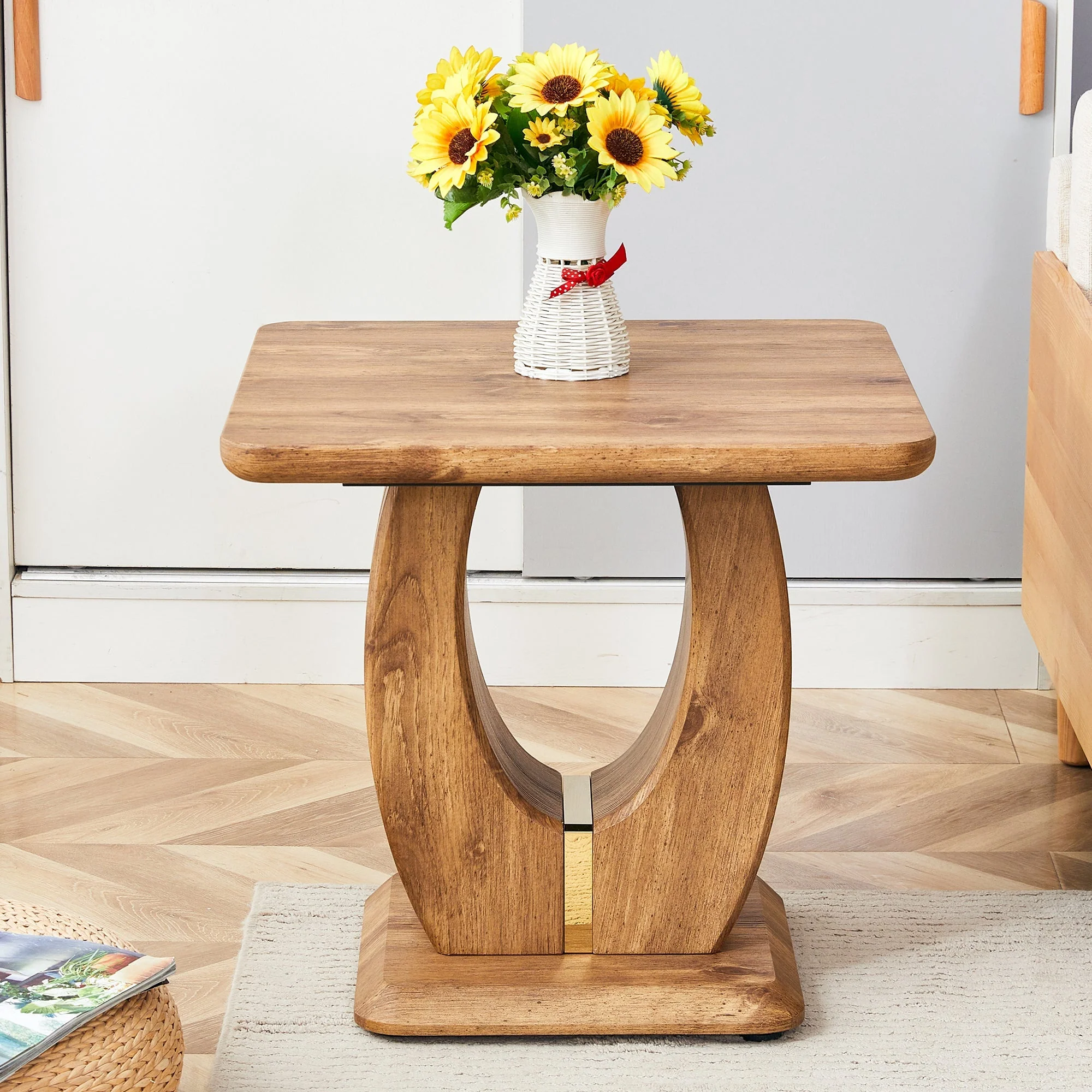 Elegant Wood-Grain Coffee Table - Image 3