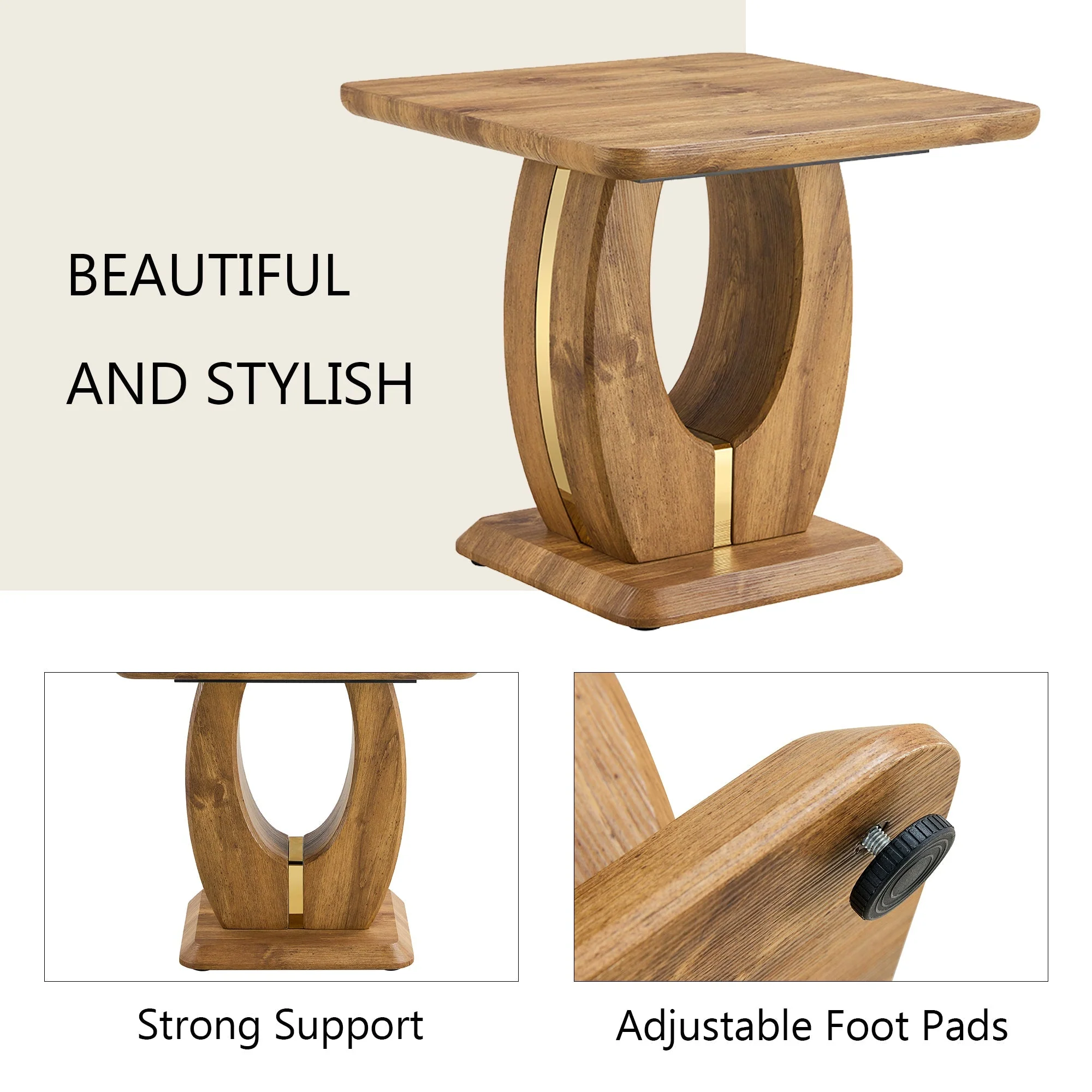 Elegant Wood-Grain Coffee Table - Image 5