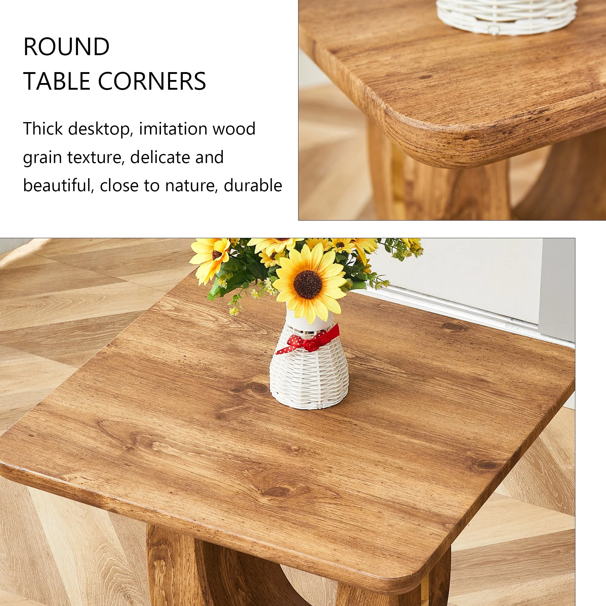 Elegant Wood-Grain Coffee Table - Image 7