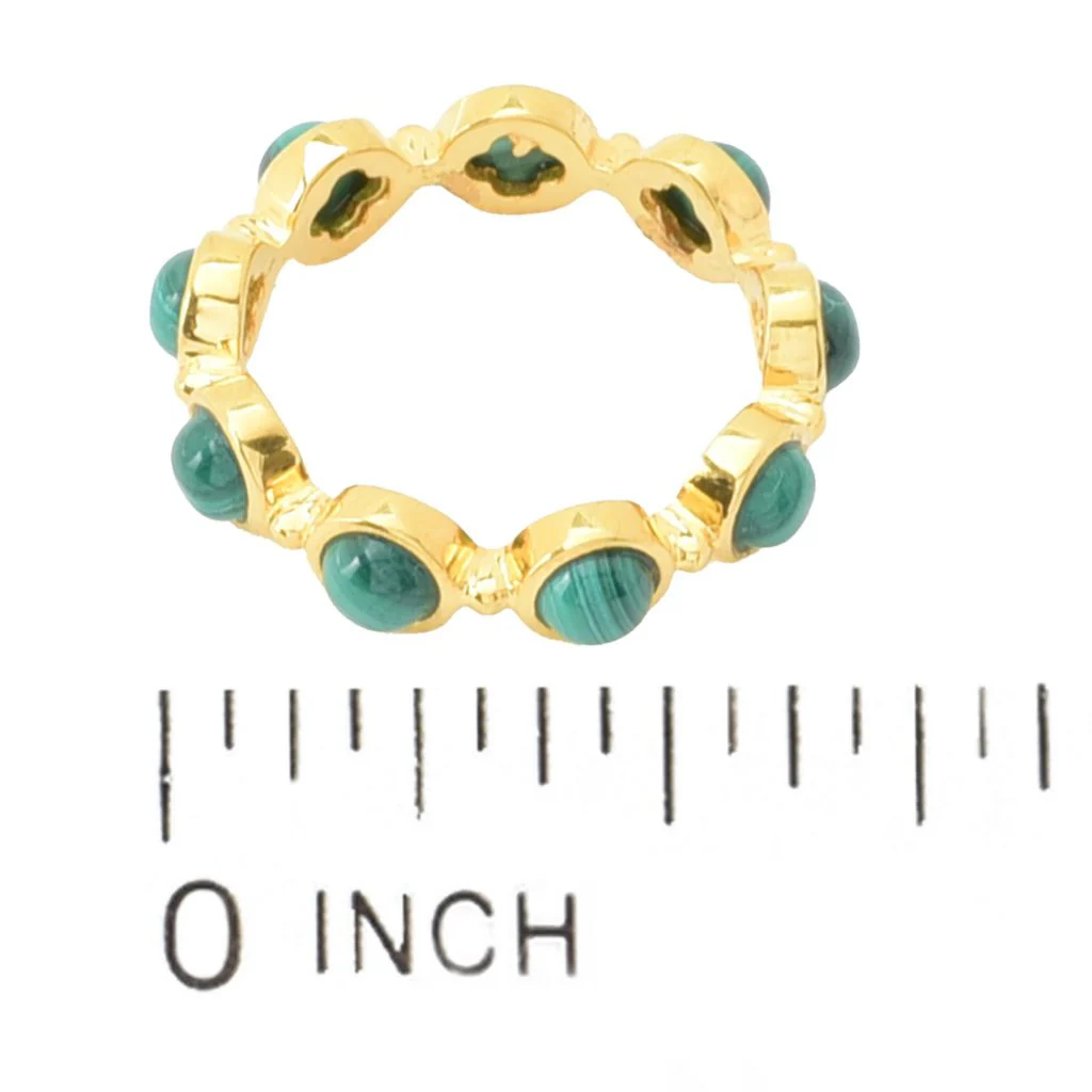 Elemental Gems 18K Gold Plated Choice of Gemstone Eternity Band Ring - Image 2