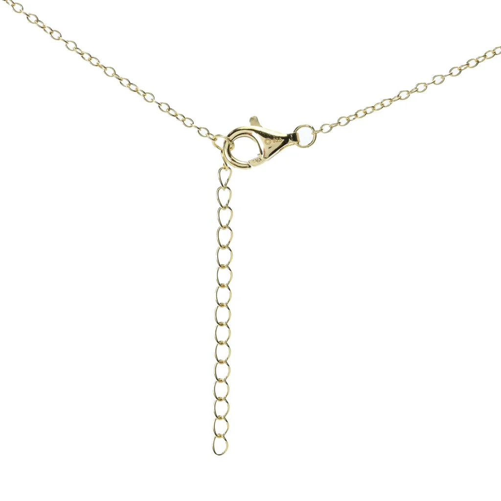 Elemental Gems 18K Gold Plated Mohave Turquoise Rope Detailed Pendant w/ Chain - Image 2