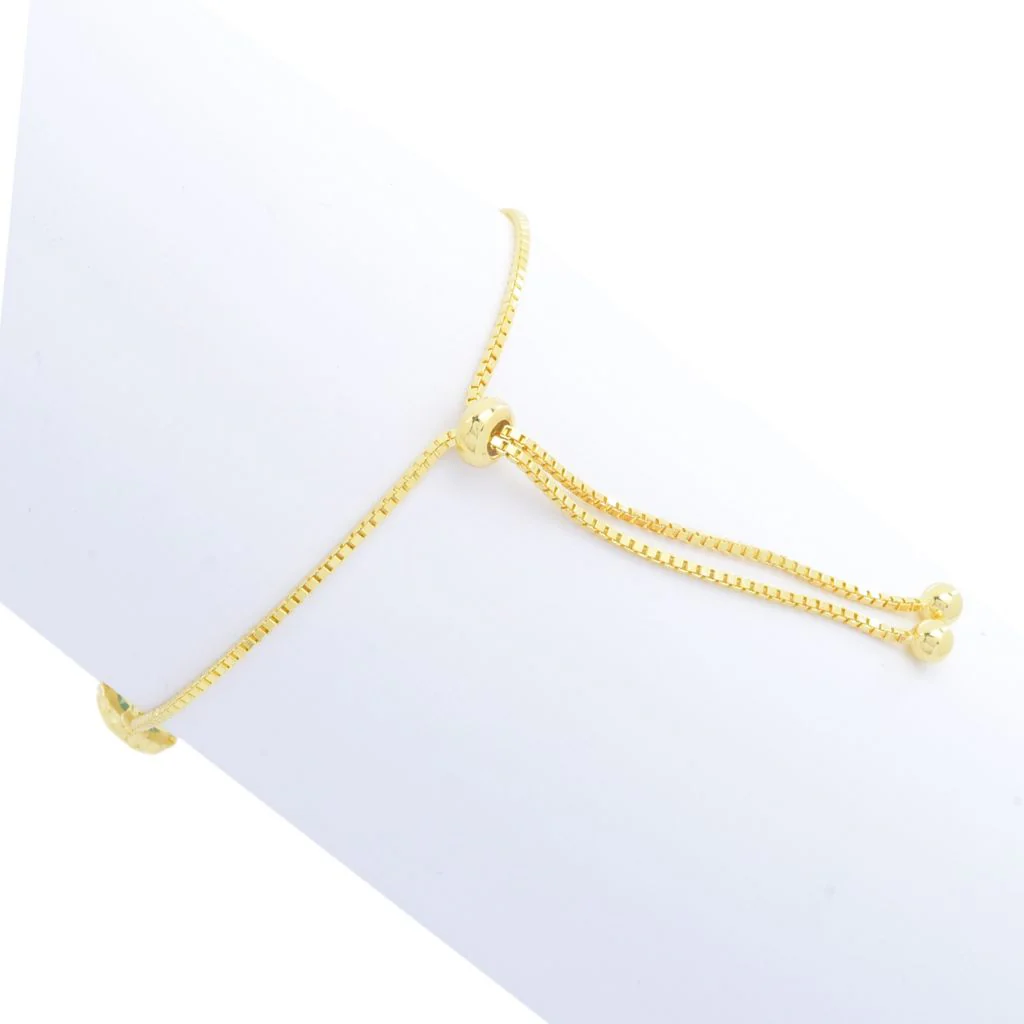 Elemental Gems 18K Gold Plated Opaque & Faceted Gemstone Bolo Bracelet - Image 2