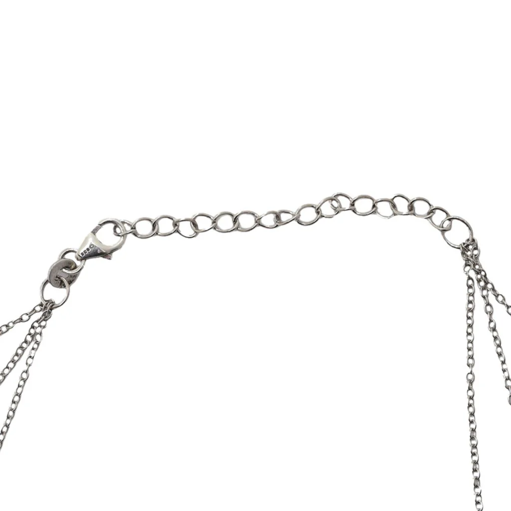 Elemental Gems 7mm Black Onyx Station 3-Row Layered Necklace - Image 2