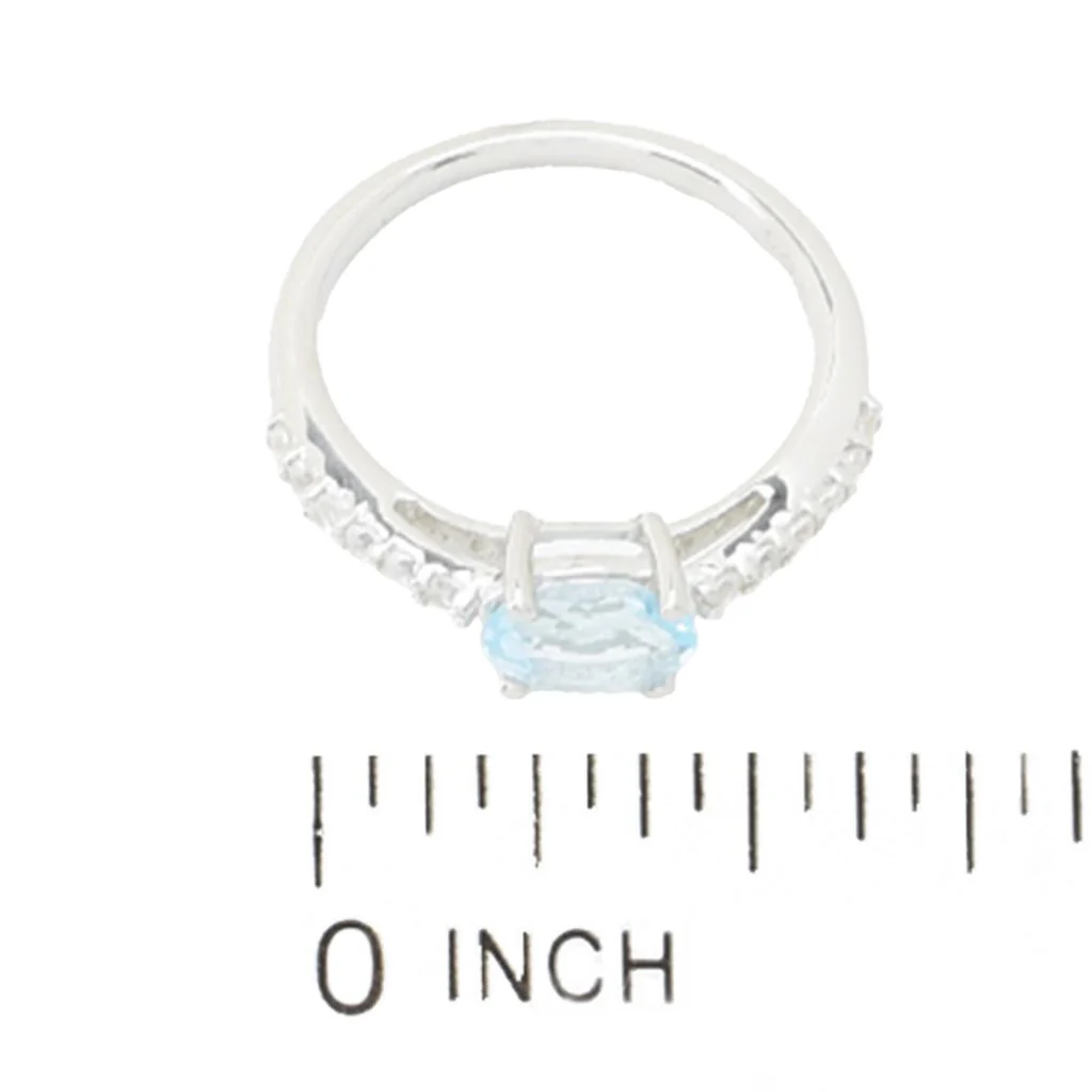 Elemental Gems Platinum Plated Gemstone & White Zircon Set of 3 Rings - Image 2