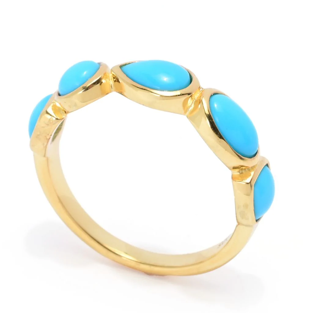 Elemental Gems Polished Multi Shape Sleeping Beauty Turquoise Ring - Image 2