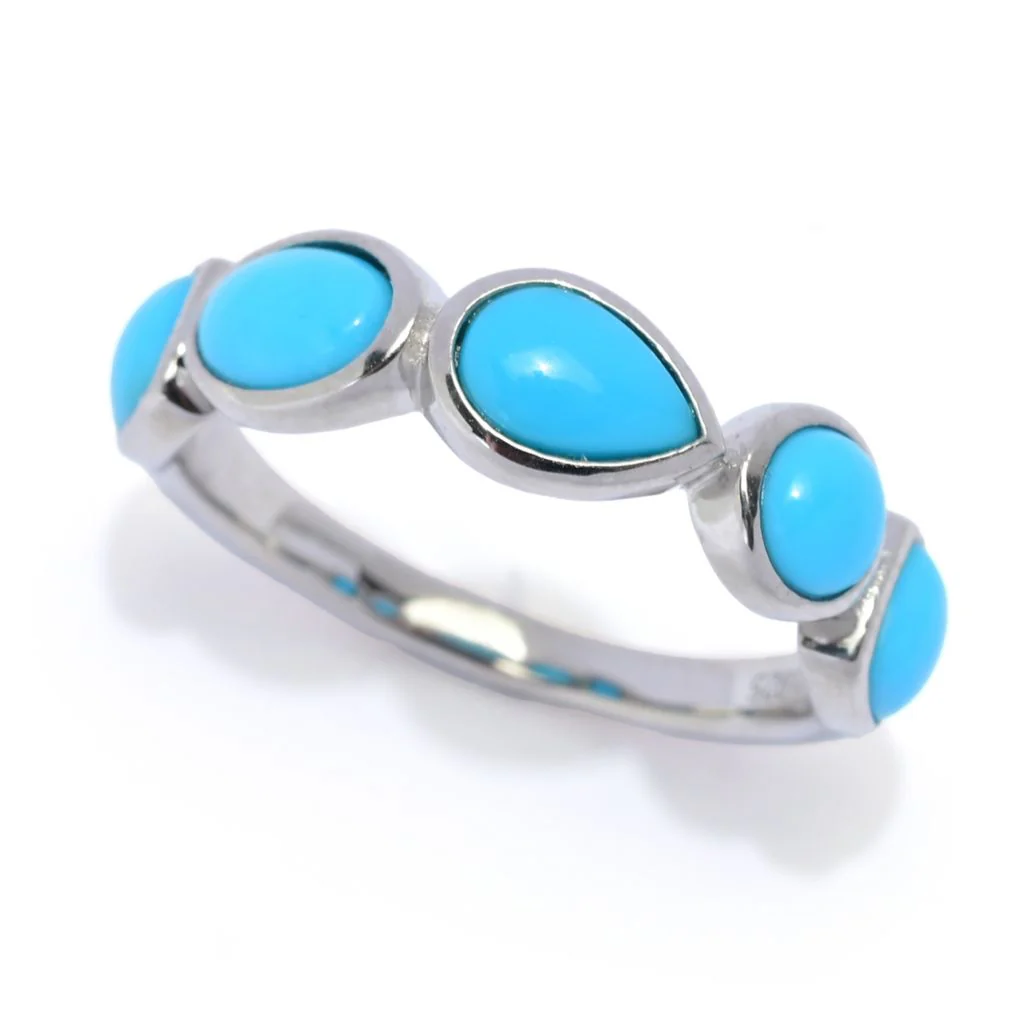 Elemental Gems Polished Multi Shape Sleeping Beauty Turquoise Ring - Image 3