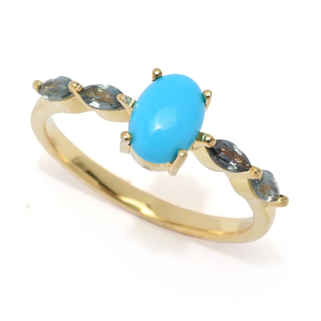 Elemental Gems Sleeping Beauty Turquoise & Montana Sapphire Ring - Image 10