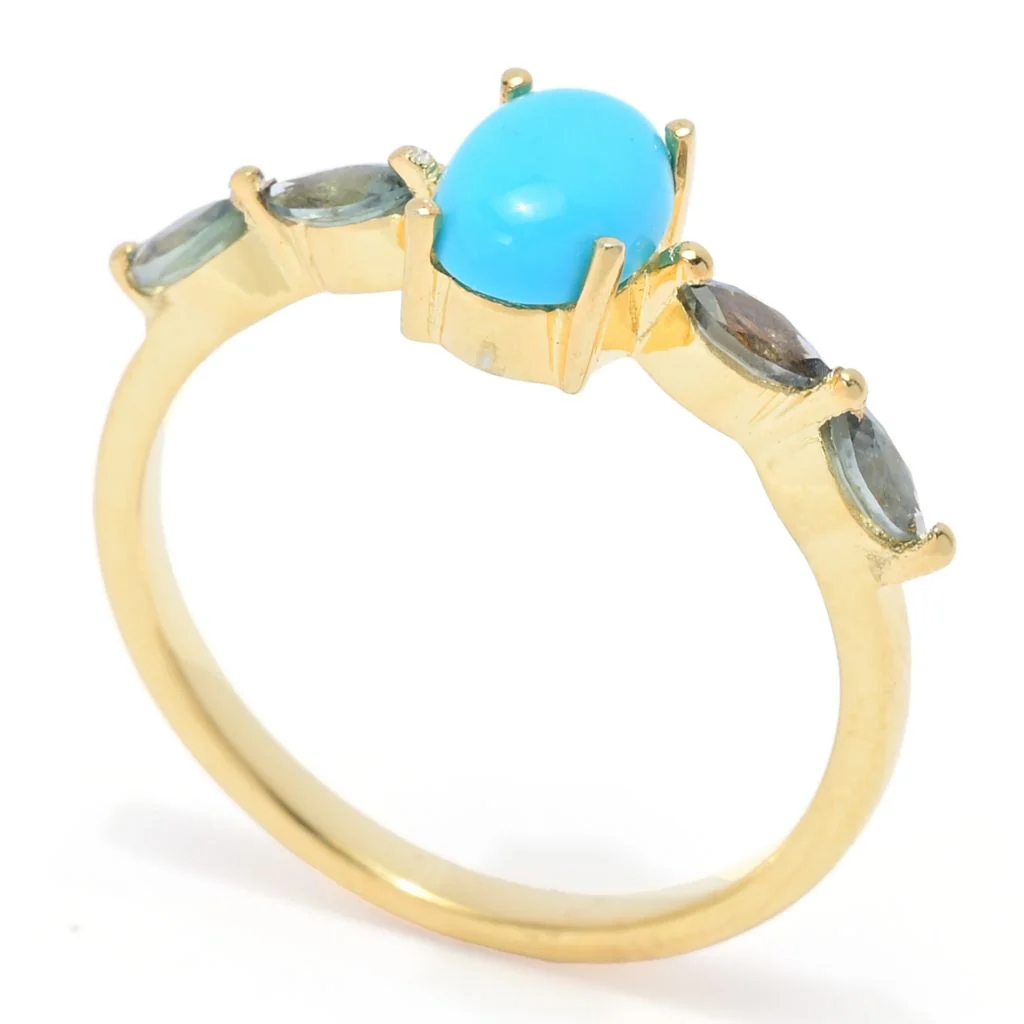 Elemental Gems Sleeping Beauty Turquoise & Montana Sapphire Ring - Image 2