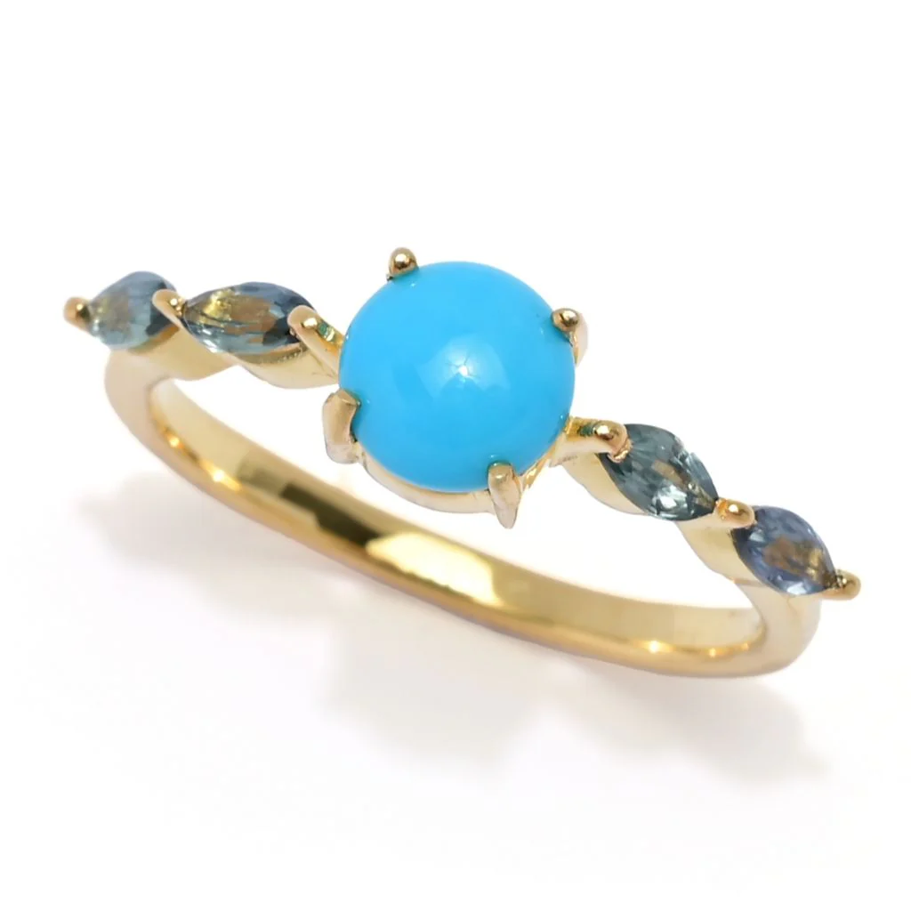Elemental Gems Sleeping Beauty Turquoise & Montana Sapphire Ring - Image 7