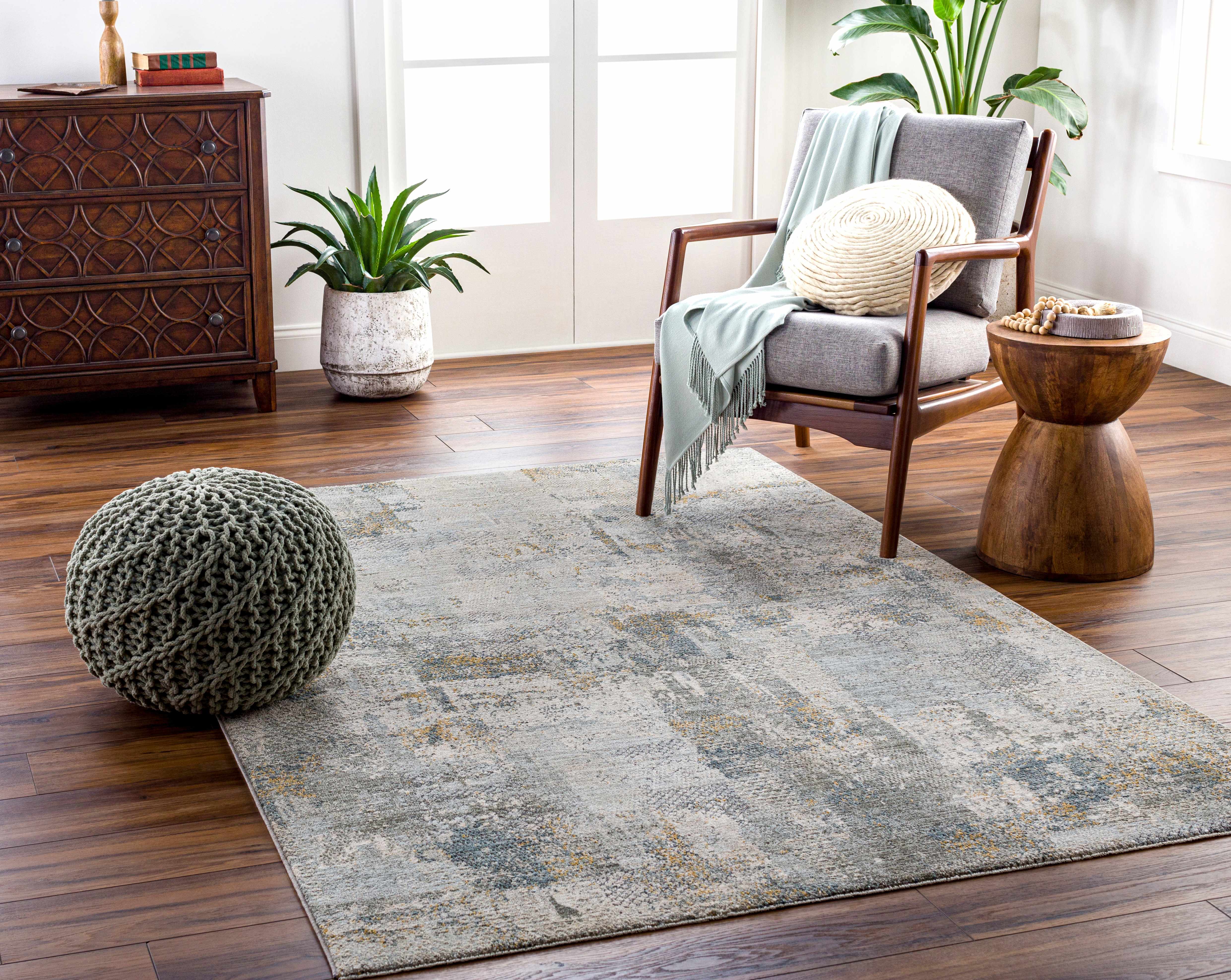 Elina Textured Abstract Rug with Fringes - Image 2