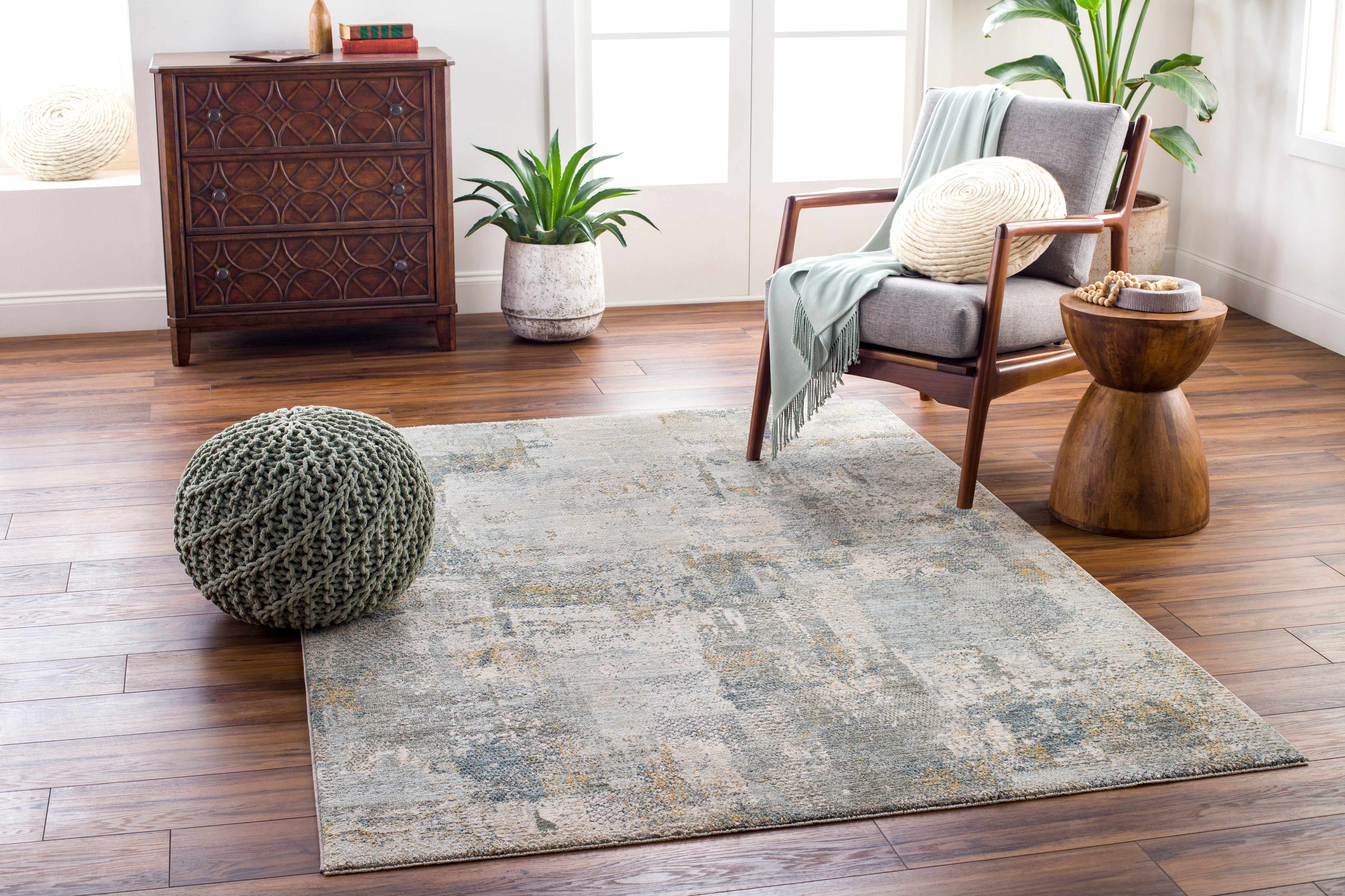 Elina Textured Abstract Rug with Fringes - Image 8