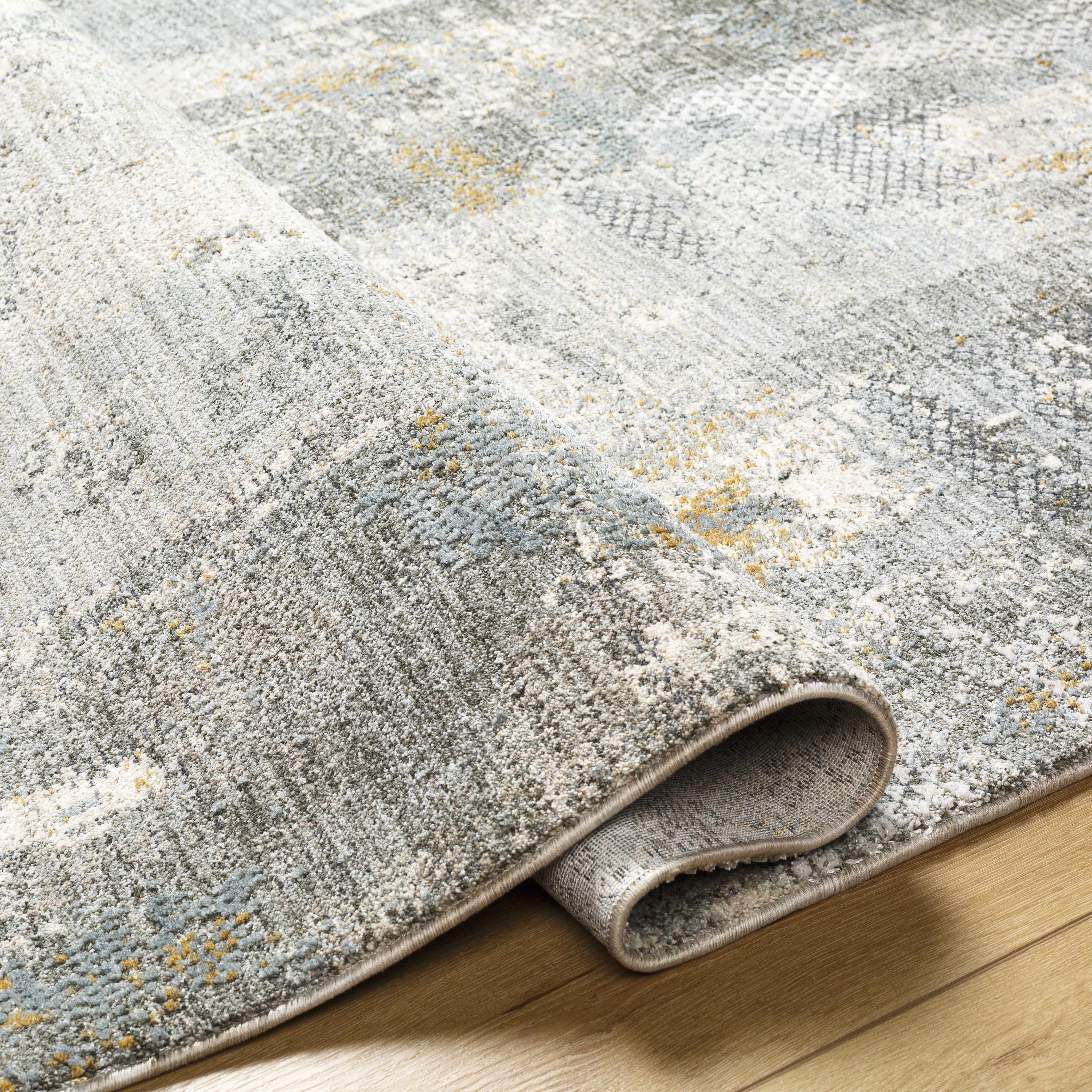 Elina Textured Abstract Rug with Fringes - Image 9