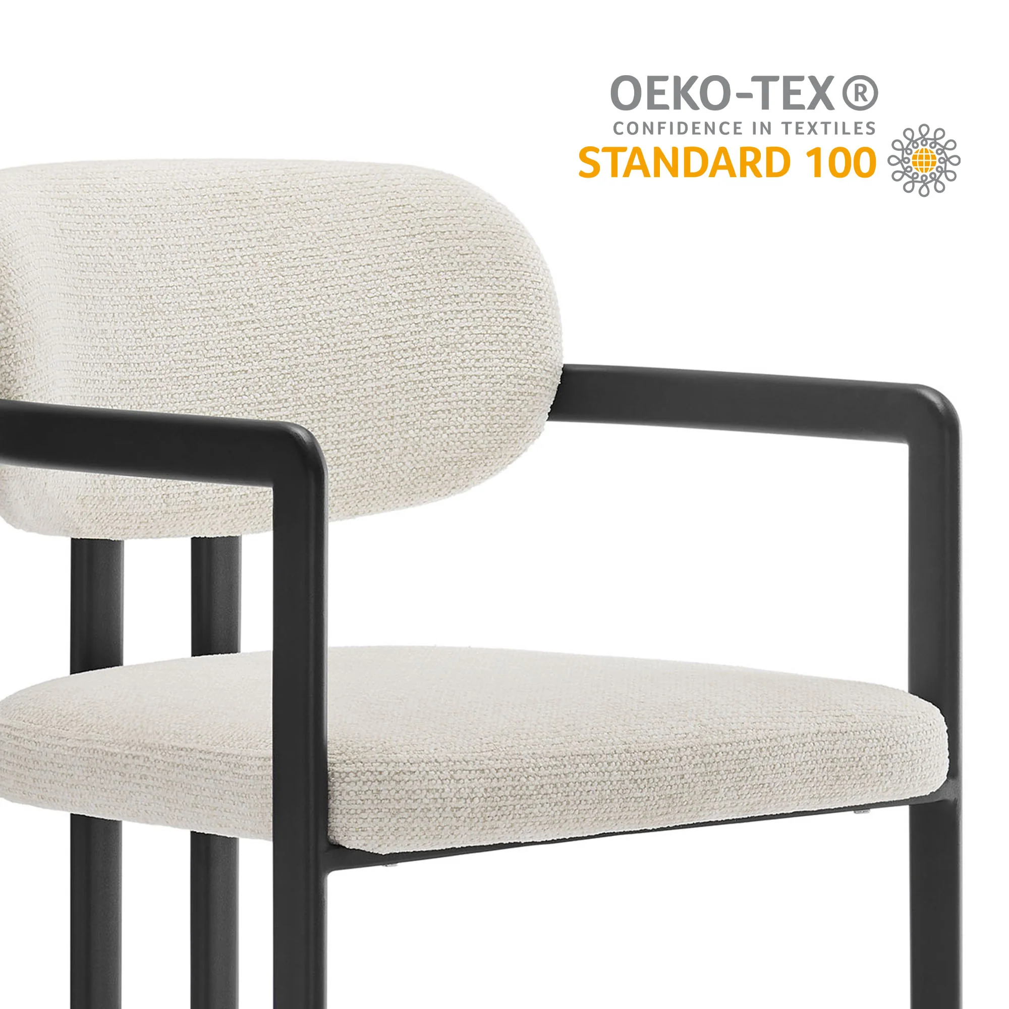 Elio Barrel Fabric and Metal Dining Chair by Modway - Image 4