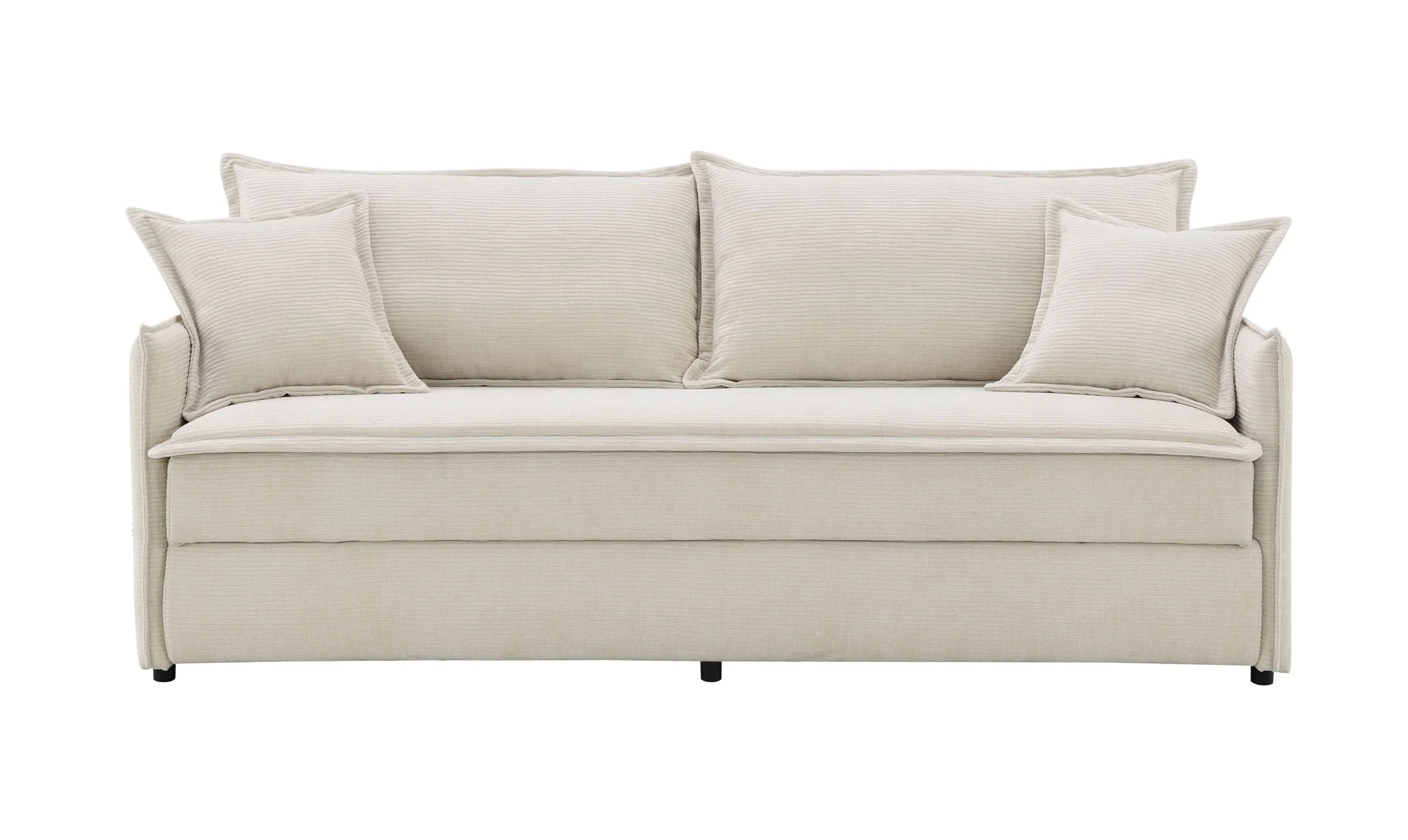 Elisea - Sleeper Sectional Sofa With 2 Toss Pillows - Beige - Image 3