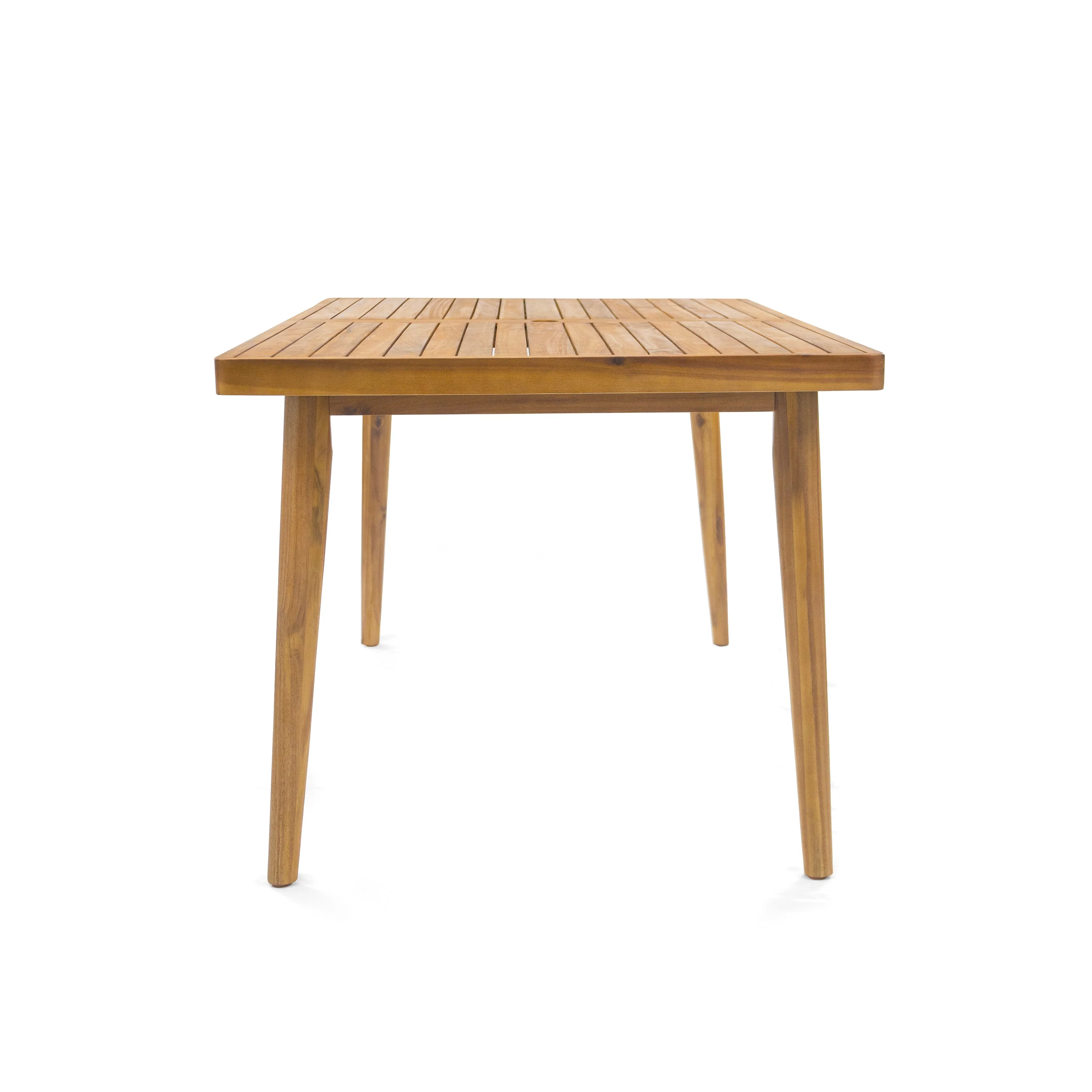 Elko Janiyah Outdoor Patio 7PCS Dining Set with Teak Finished Aluminum Chairs and Acacia Wood Table - Image 12