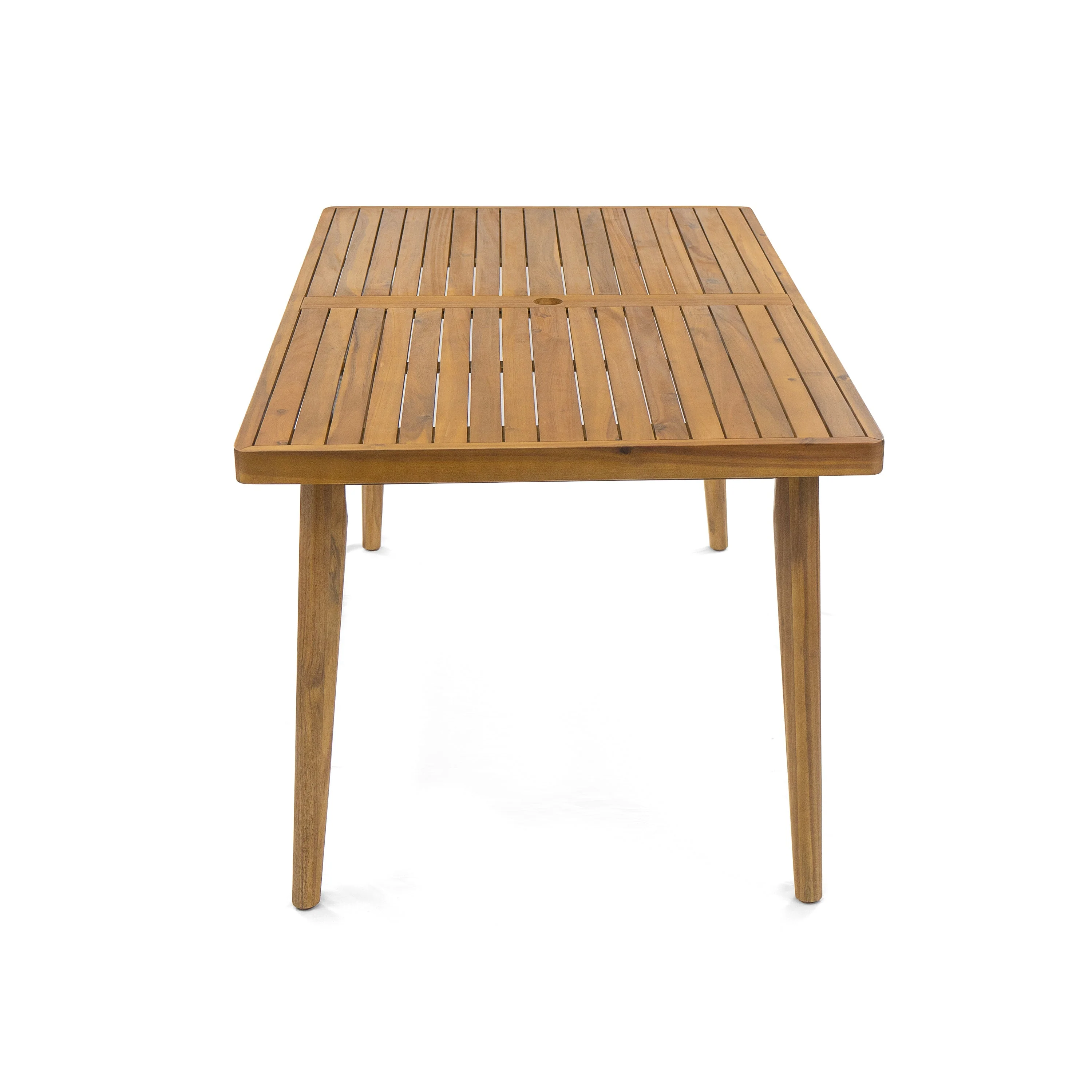 Elko Janiyah Outdoor Patio 7PCS Dining Set with Teak Finished Aluminum Chairs and Acacia Wood Table - Image 16