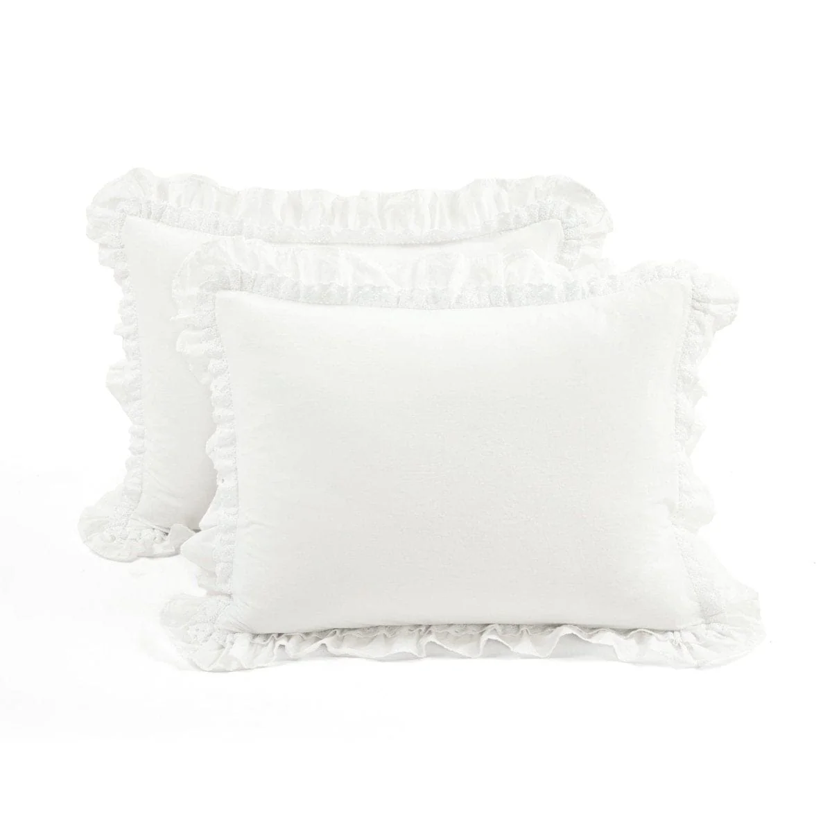 Ella Ruffle Lace 100% Cotton Duvet Cover 3 Piece Set - Image 8
