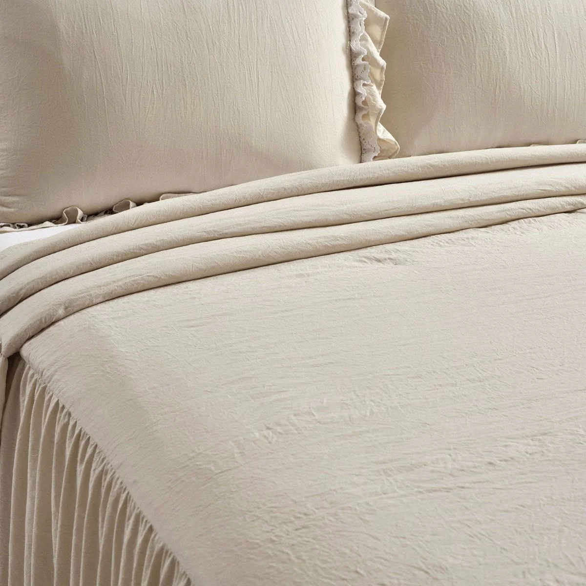 Ella Ruffle Lace 3 Piece Bedspread Set - Image 14
