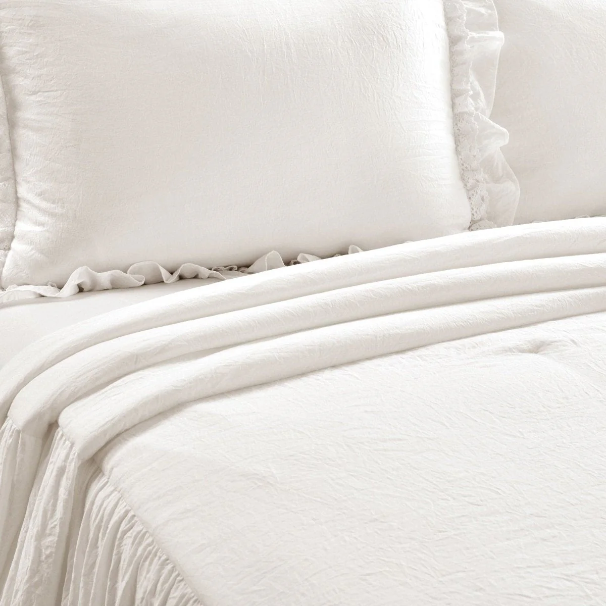 Ella Ruffle Lace 3 Piece Bedspread Set - Image 15