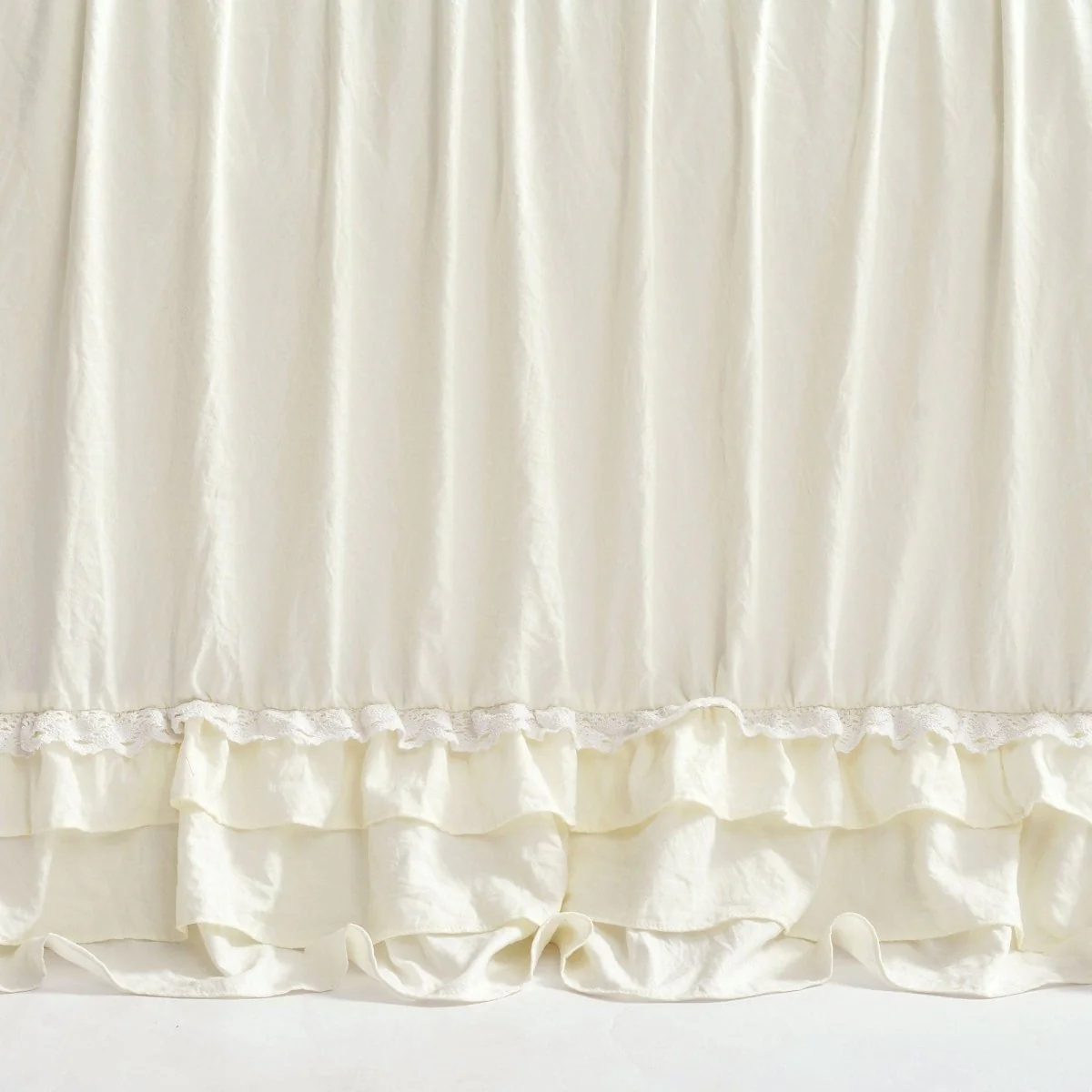 Ella Ruffle Lace 3 Piece Bedspread Set - Image 4