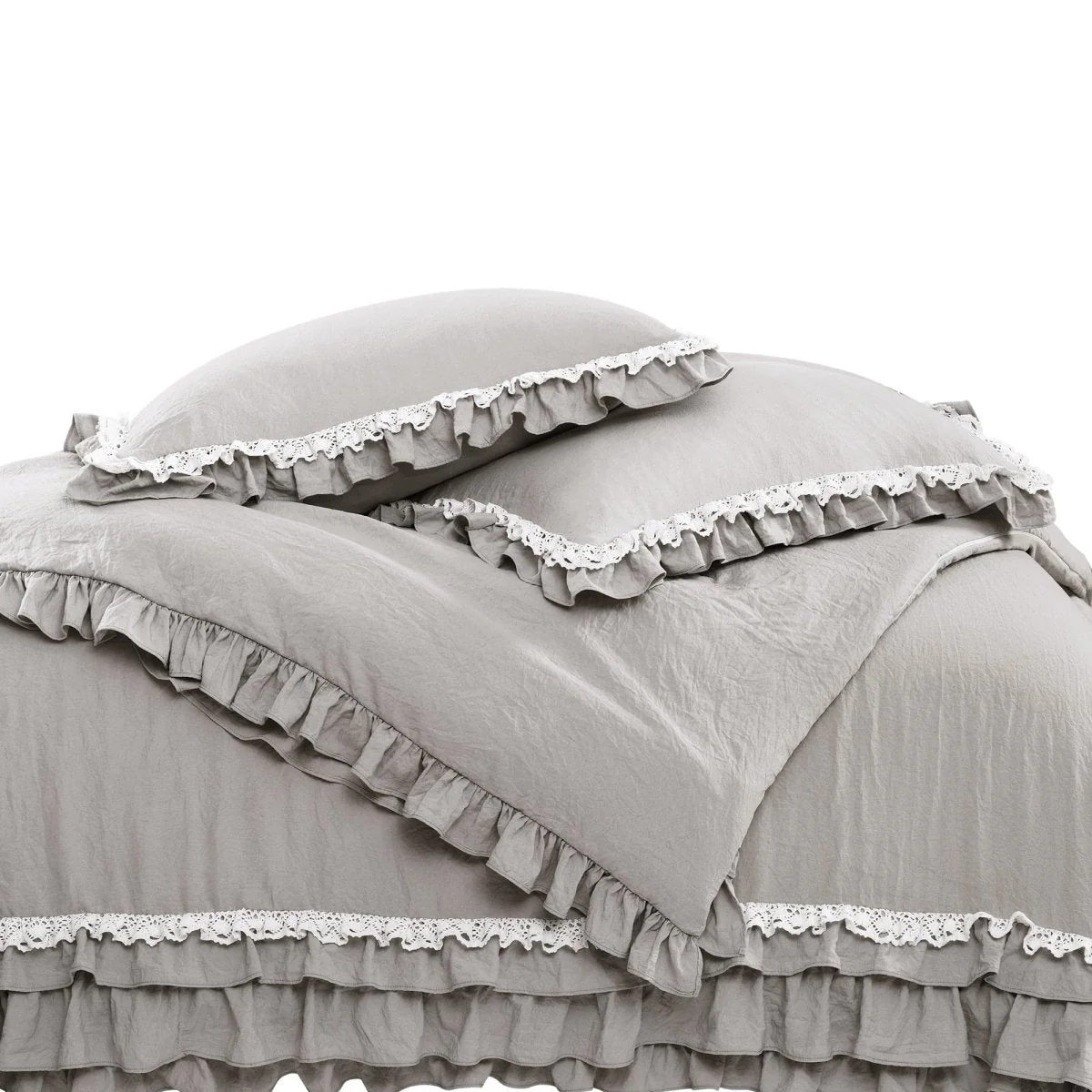 Ella Ruffle Lace 3 Piece Comforter Set - Image 14