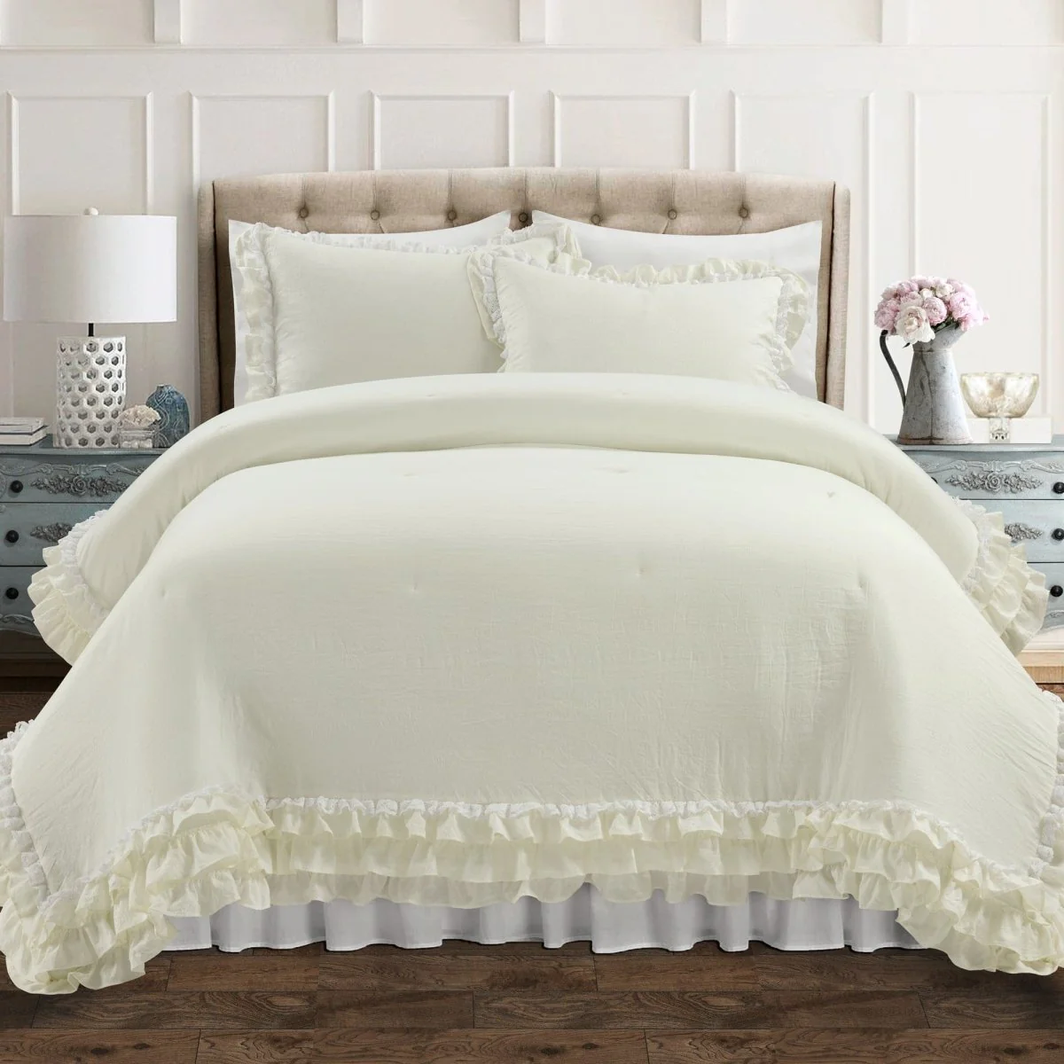 Ella Ruffle Lace 3 Piece Comforter Set - Image 17