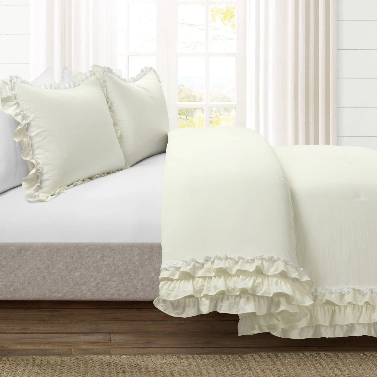 Ella Ruffle Lace 3 Piece Comforter Set - Image 18