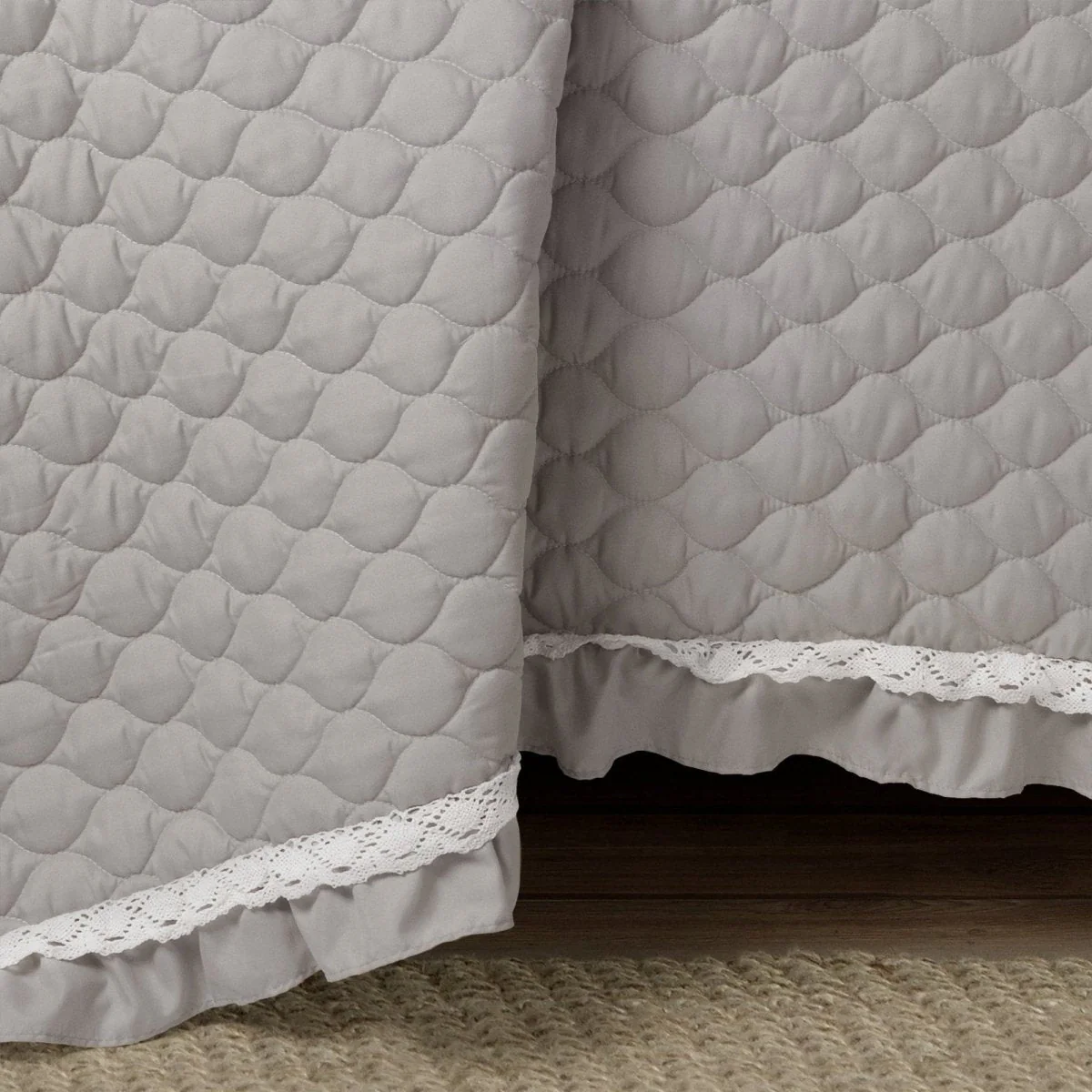 Ella Ruffle Lace 3 Piece Quilt Set - Image 10