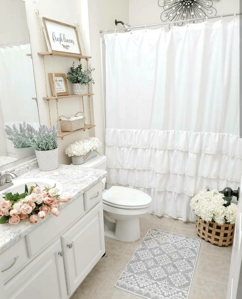 Ella Ruffle Lace Shower Curtain - Image 16
