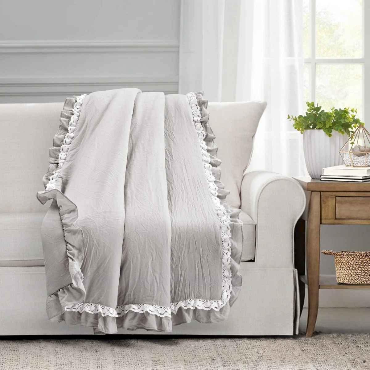 Ella Ruffle Lace Throw - Image 2
