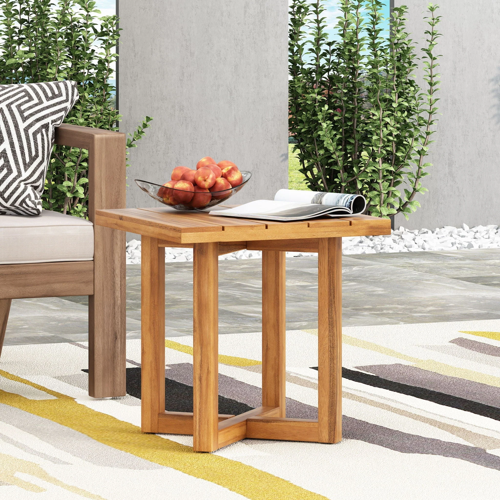 Ella - Square Side Table With Cross Stretcher Base - Image 3