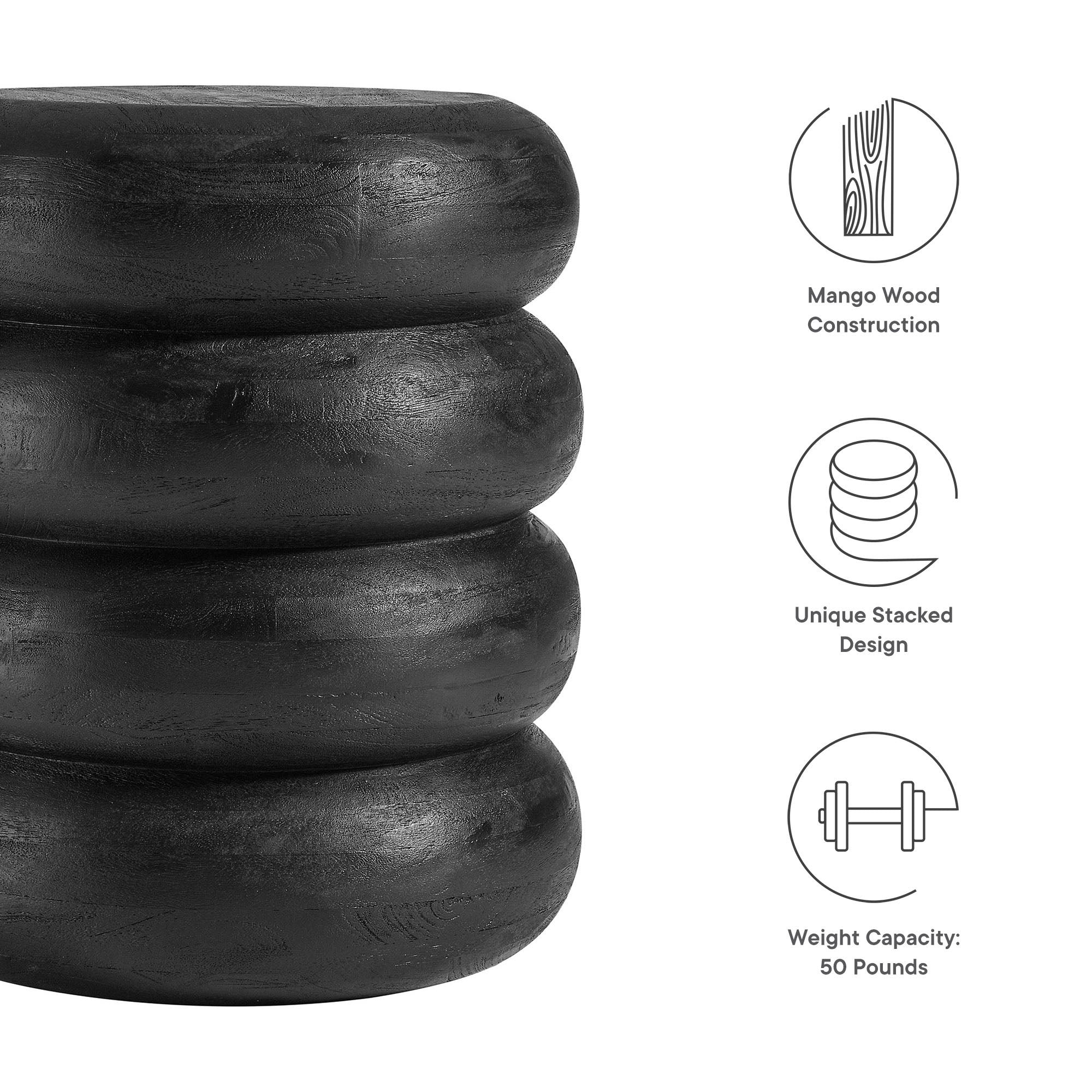 Ellery Round Stacked Wood Side Table by Modway - Image 12