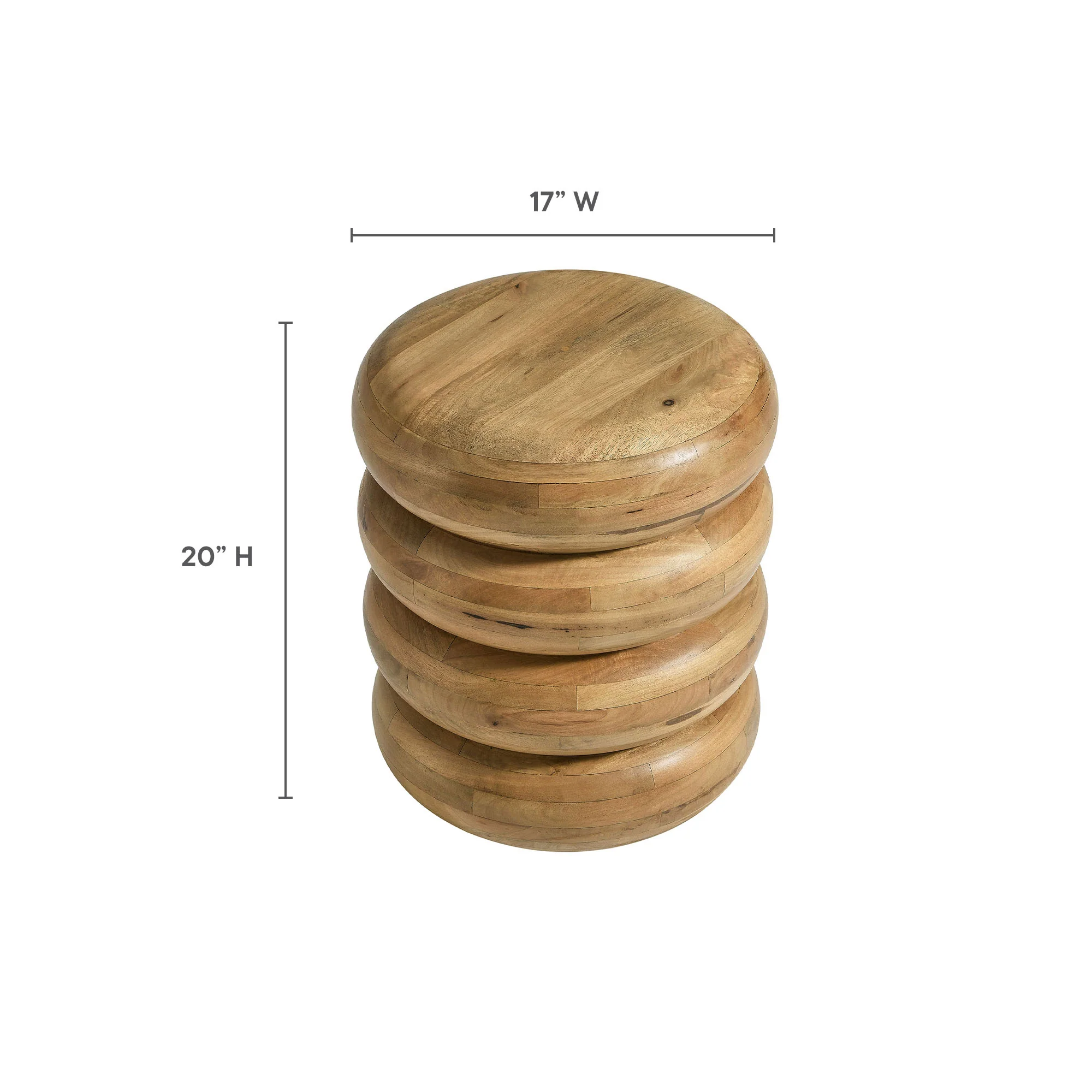 Ellery Round Stacked Wood Side Table by Modway - Image 2